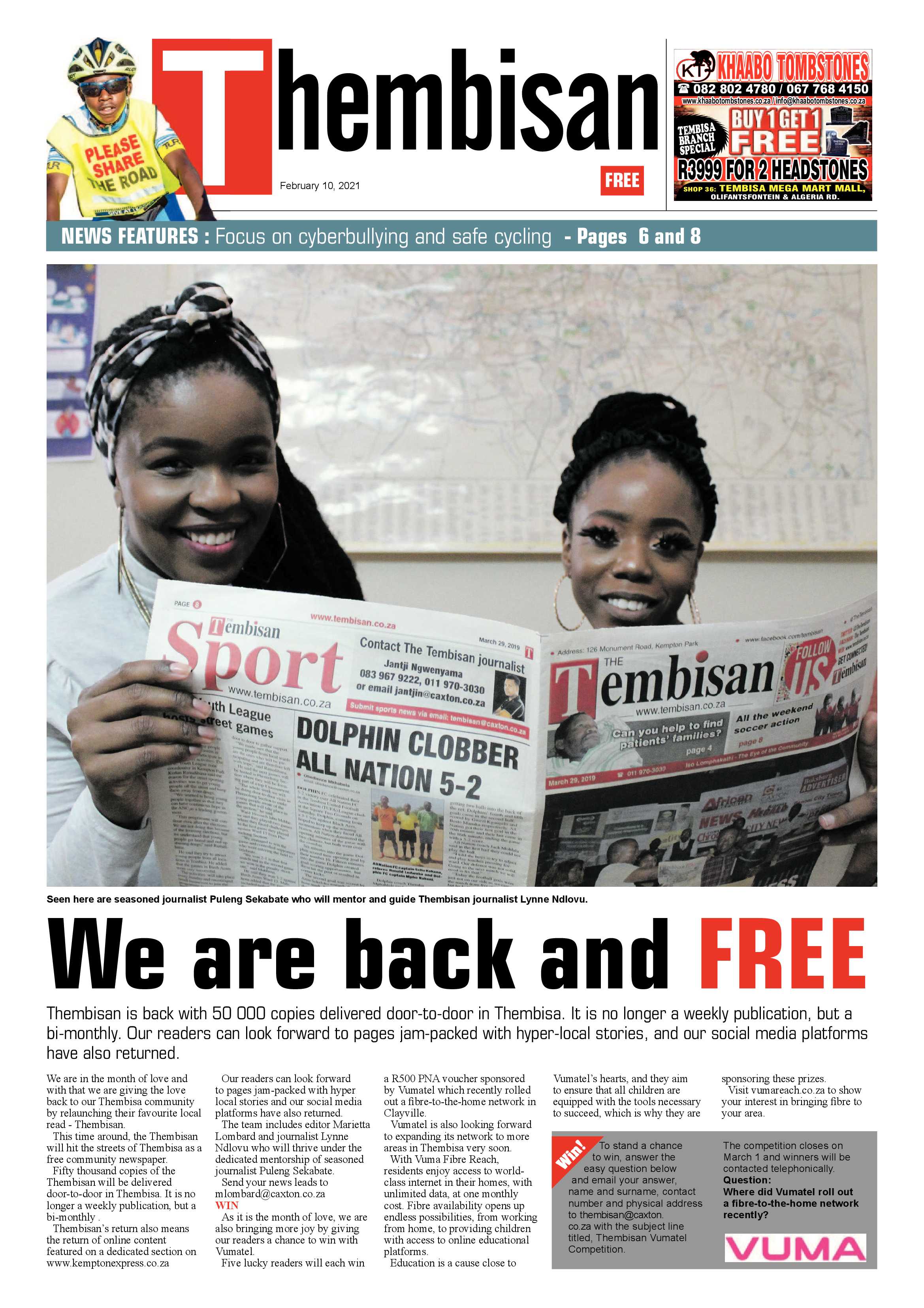 The Thembisan 10 February 2021 page 1