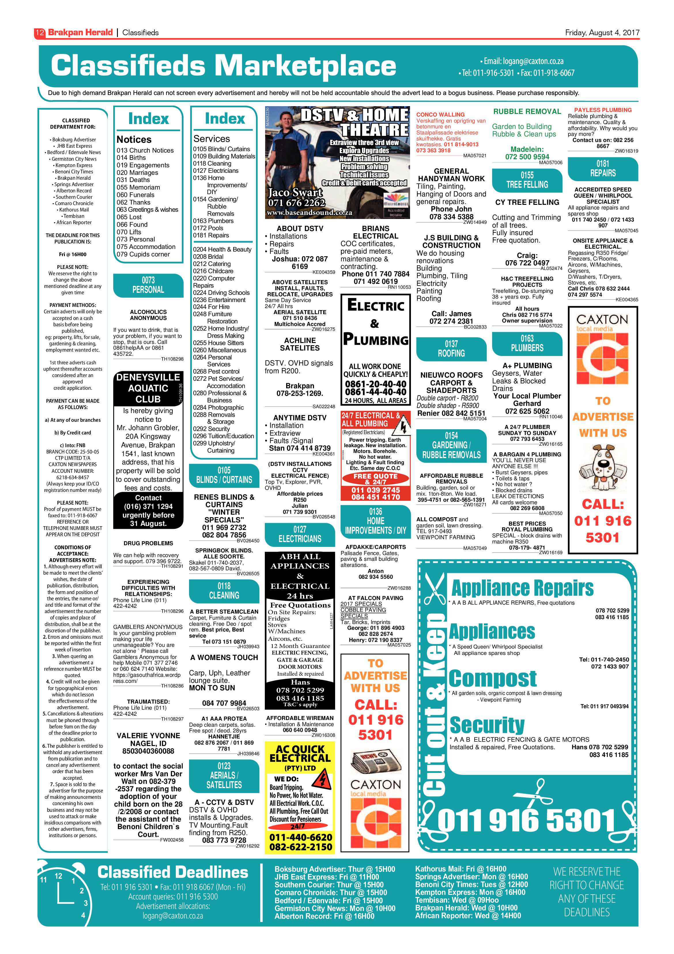 Brakpan Herald 04 August 2017 page 12