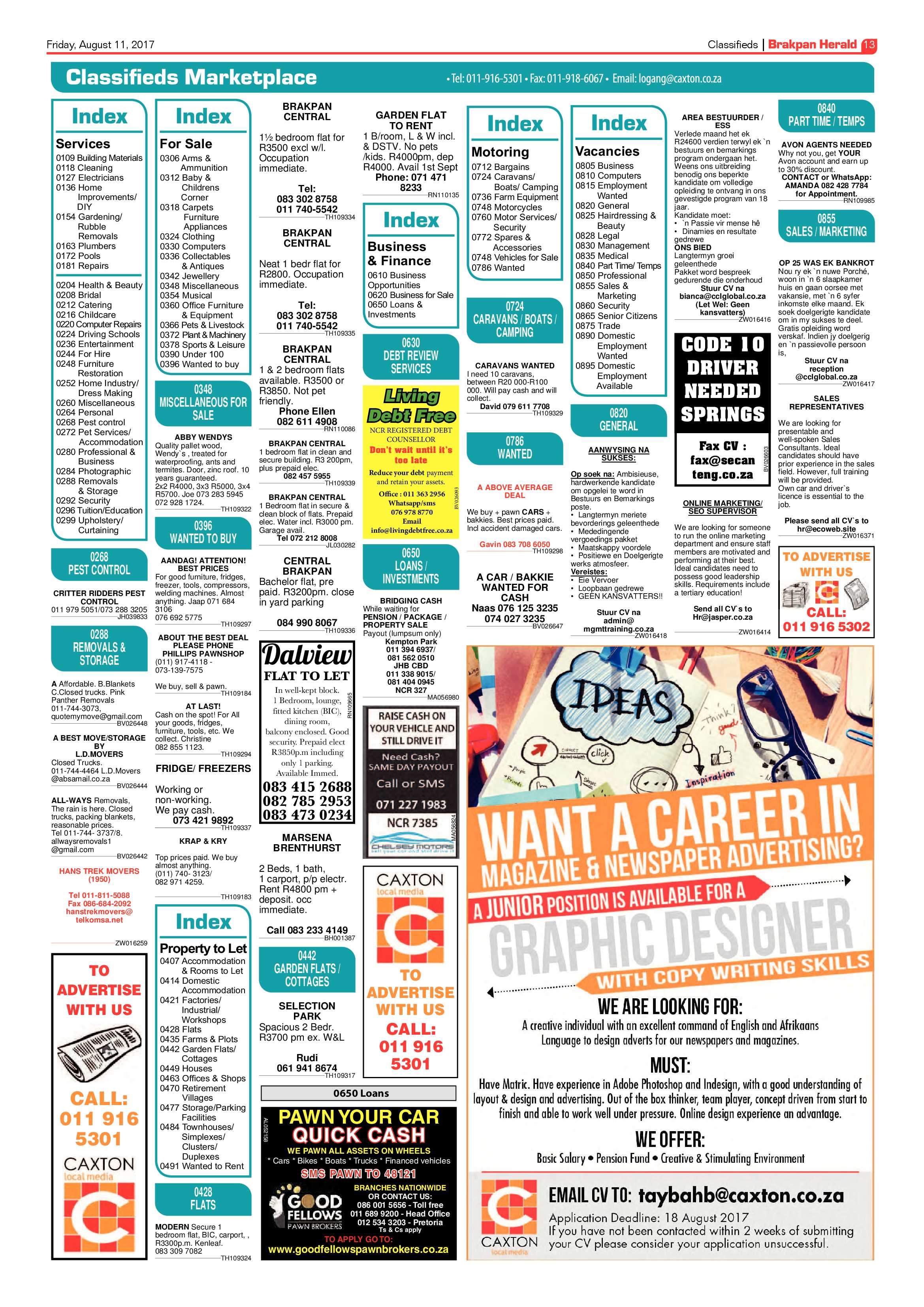 Brakpan Herald 11 August 2017 page 13