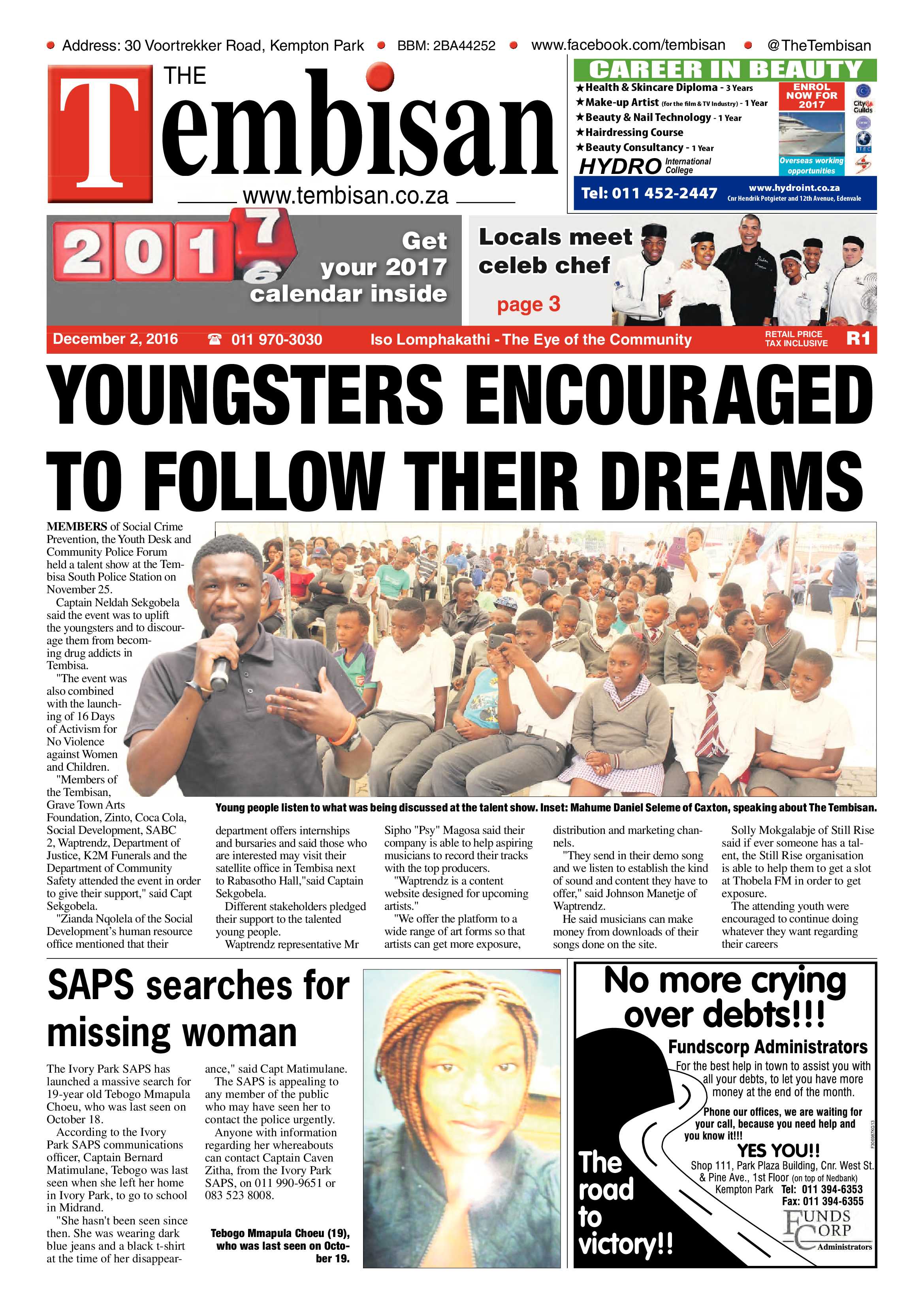 Tembisan 05 December 2016 page 1