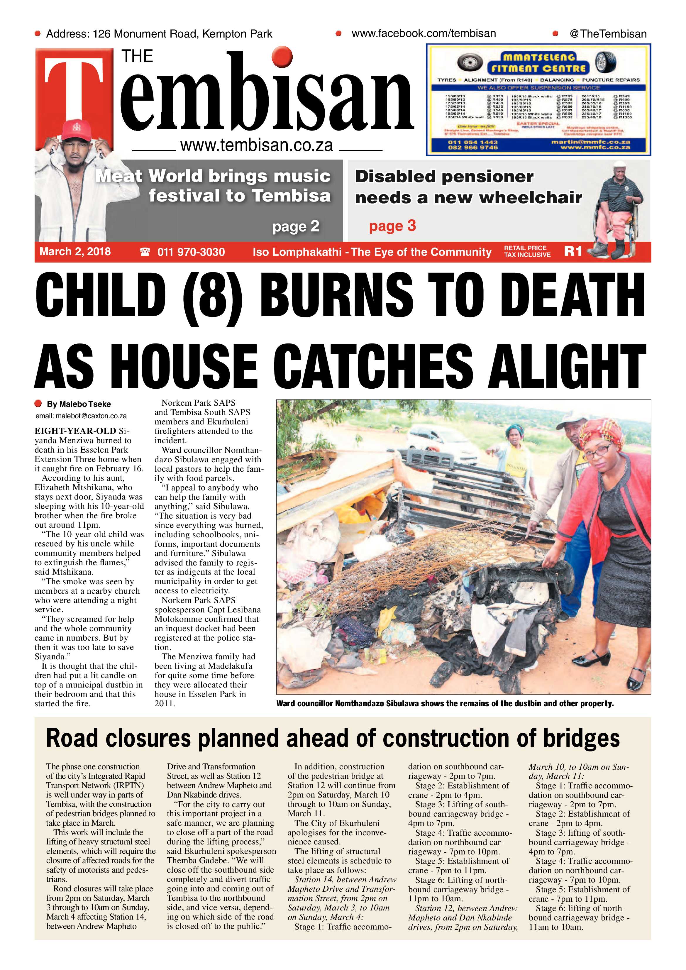 Tembisan 05 March 2018 page 1