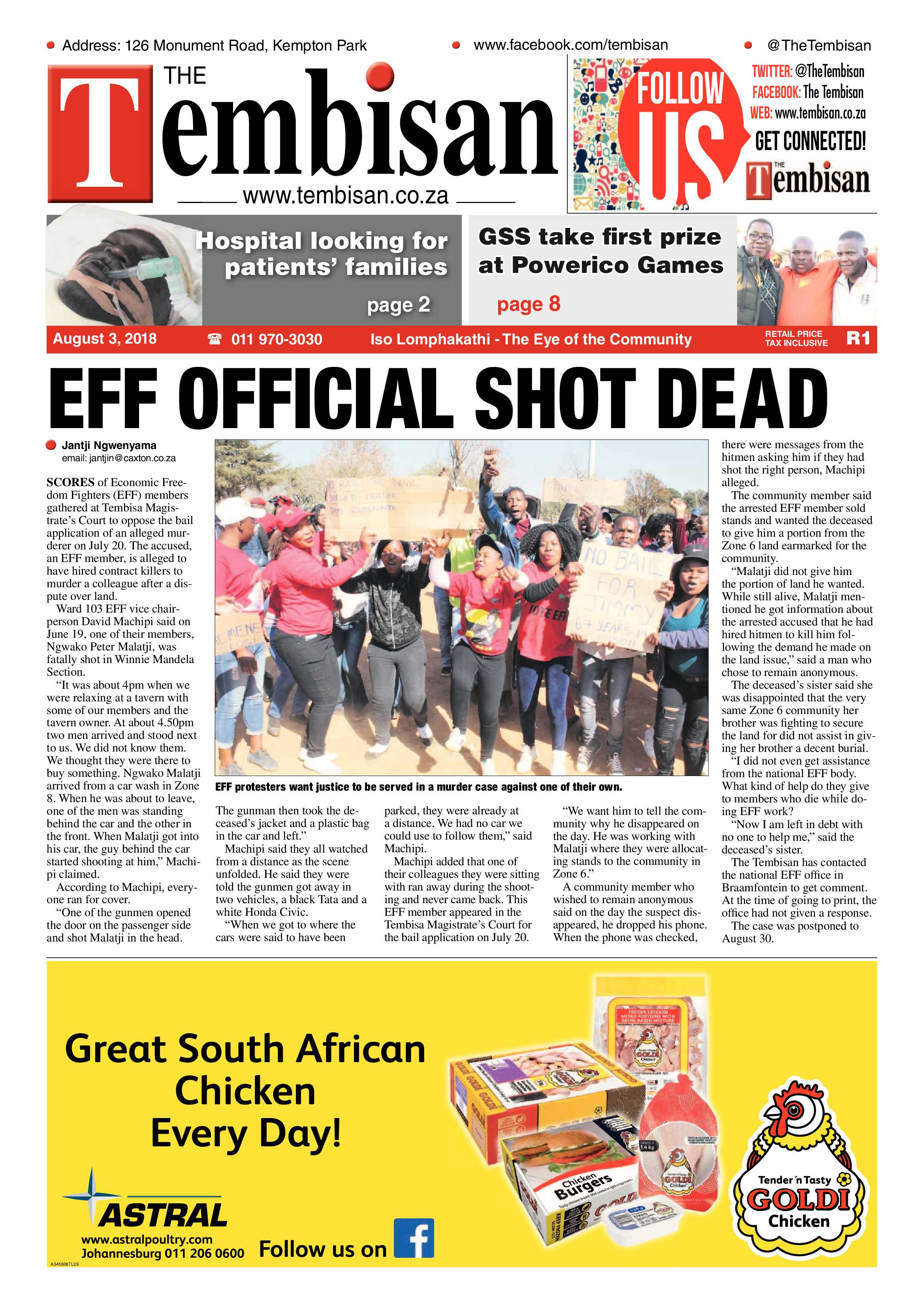 The Tembisan 06 August 2018 page 1