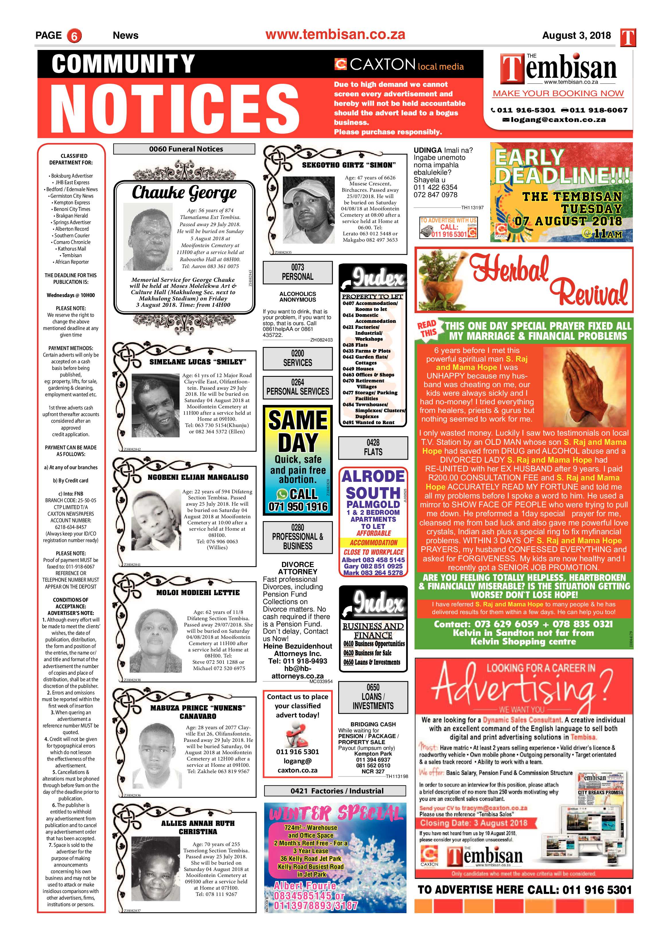 The Tembisan 06 August 2018 page 6