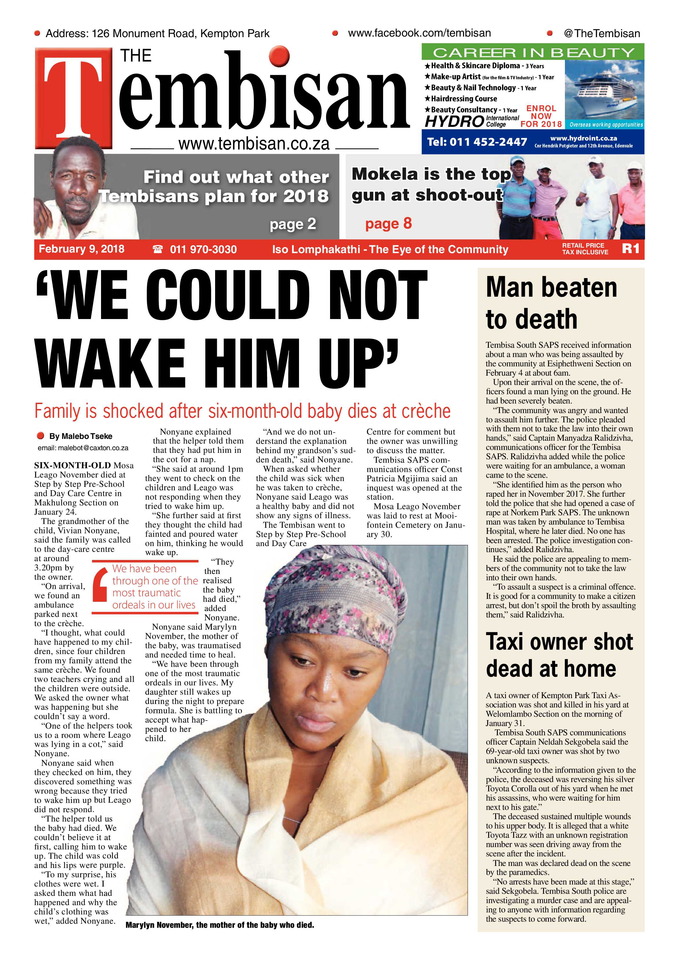 Tembisan 12 February 2018 page 1
