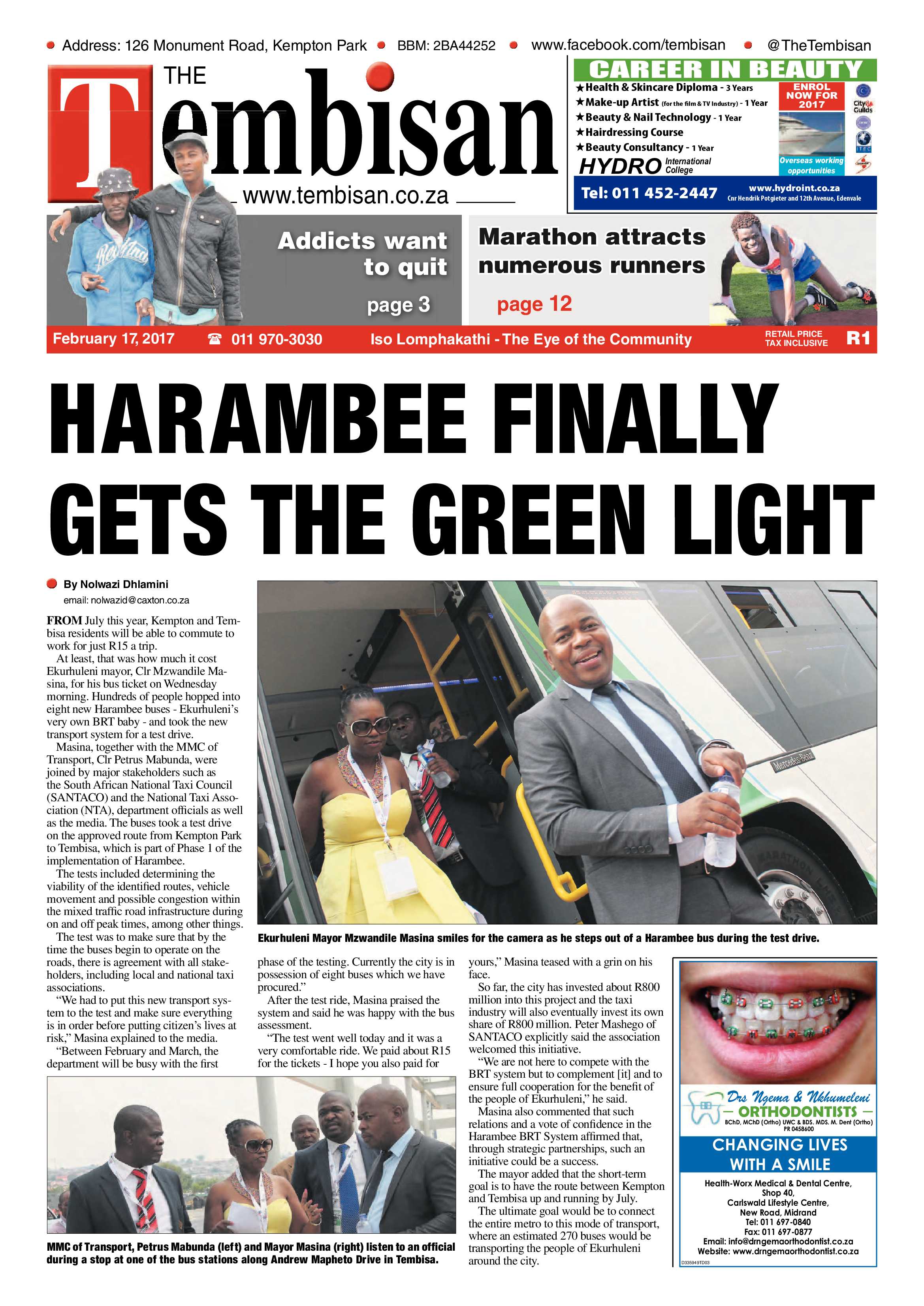 Tembisan 20 February 2017 page 1