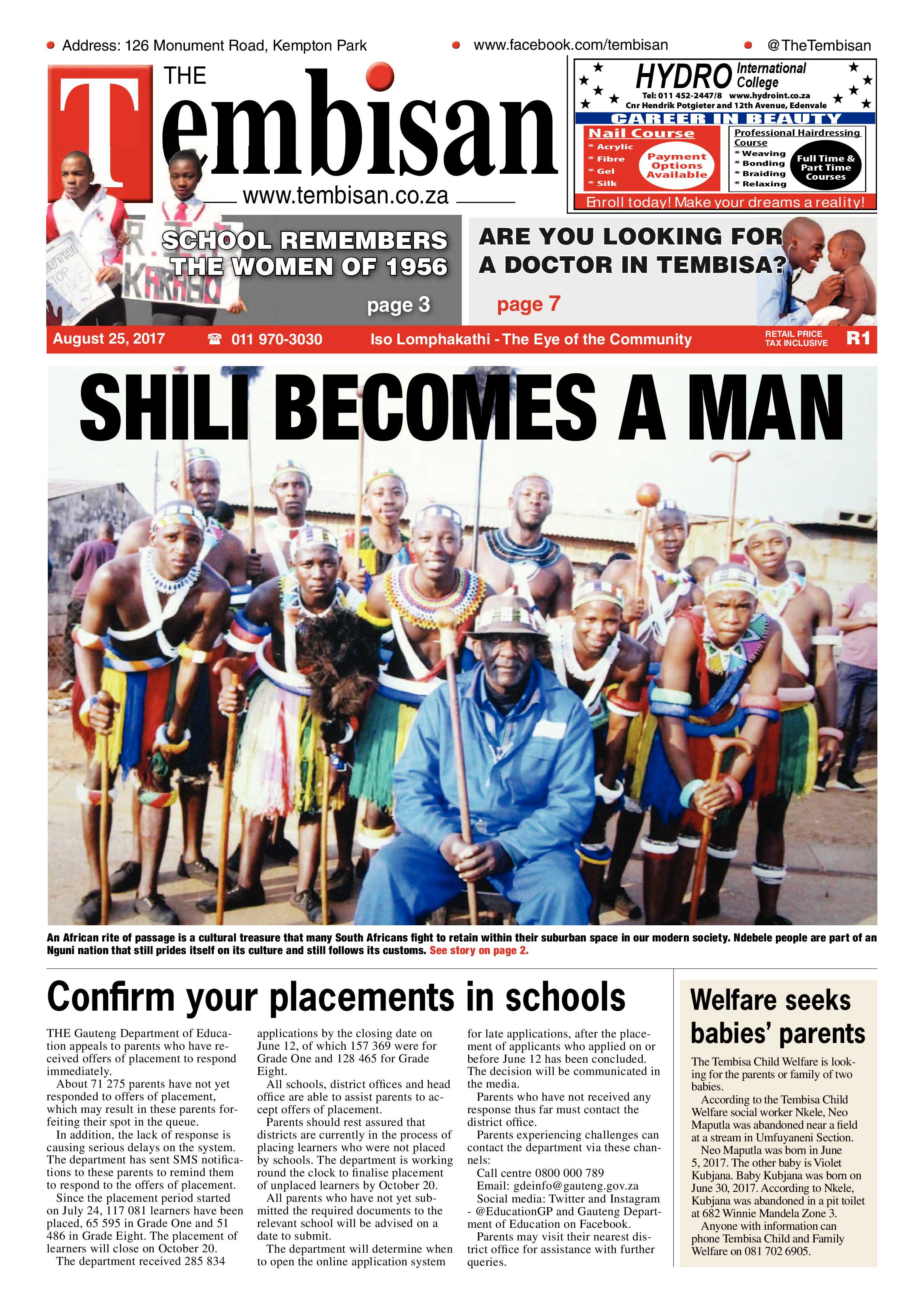 Tembisan 25 August 2017 page 1