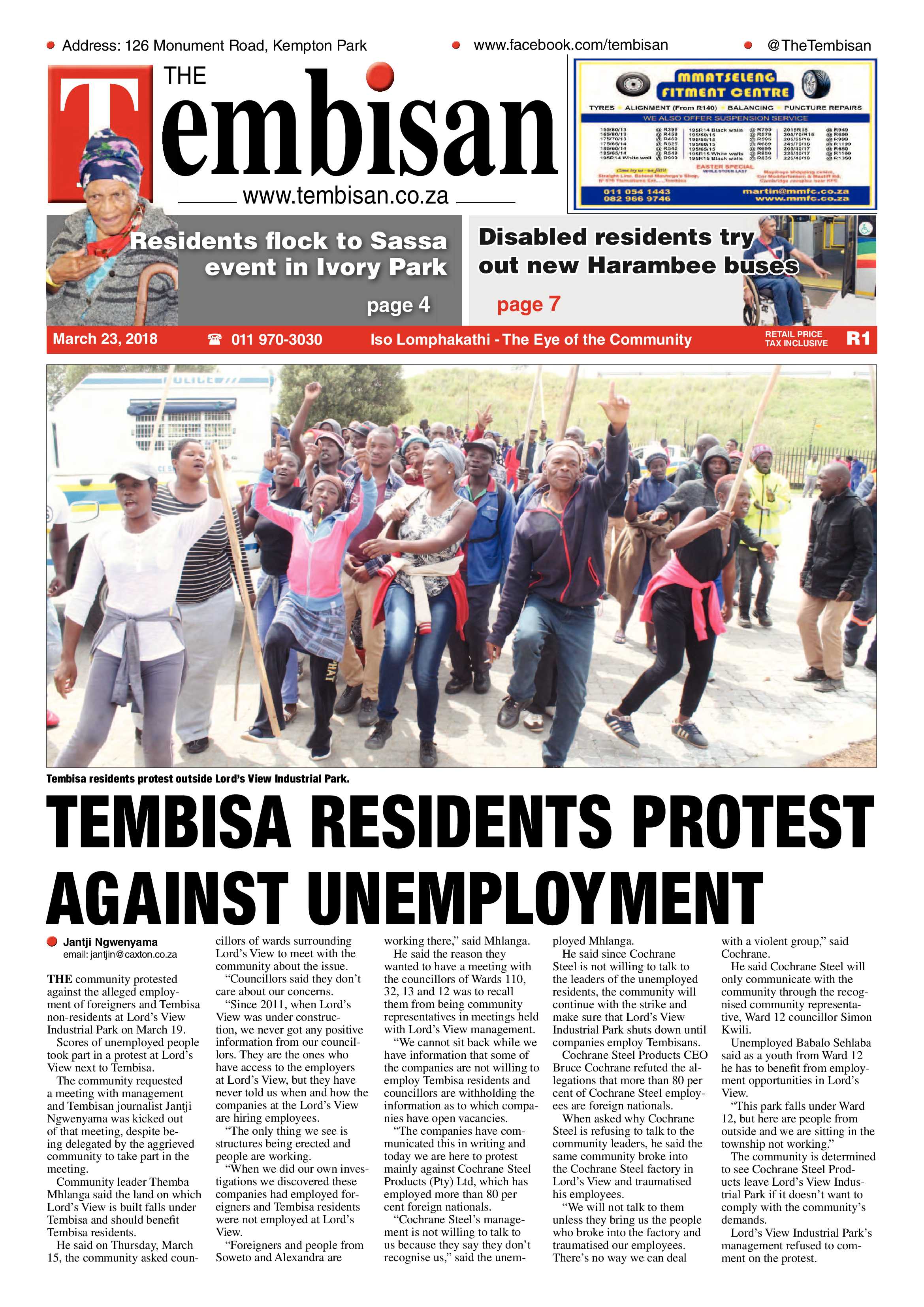 Tembisan 26 March 2018 page 1