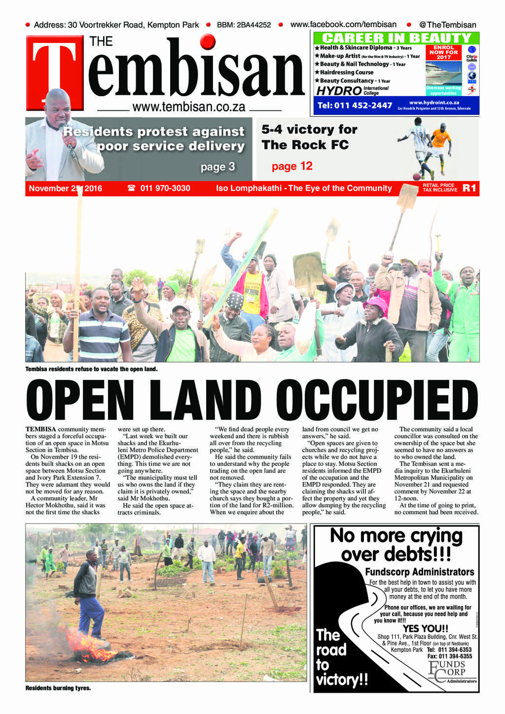 Tembisan 28 November 2016 page 1