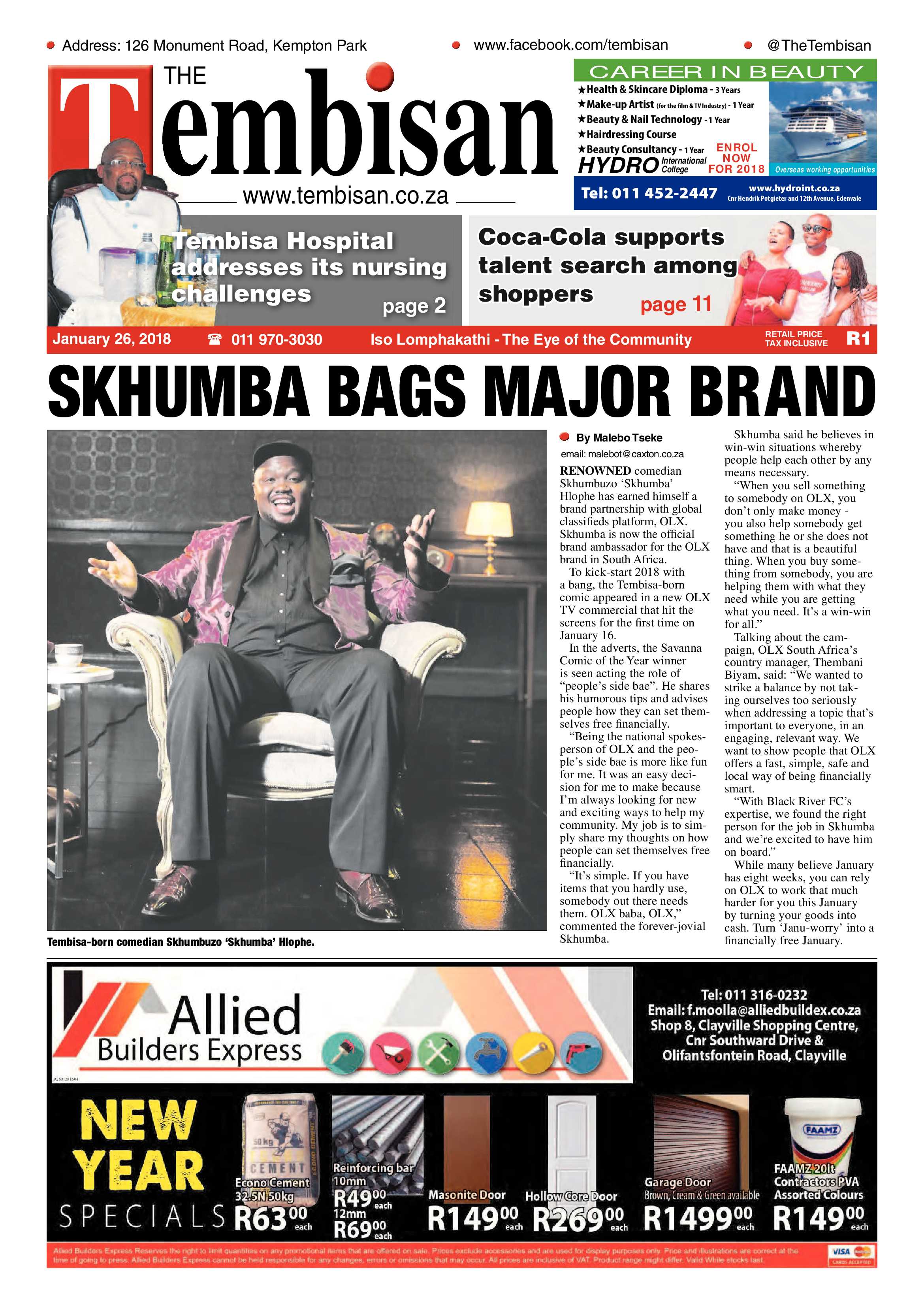 Tembisan 29 January 2018 page 1