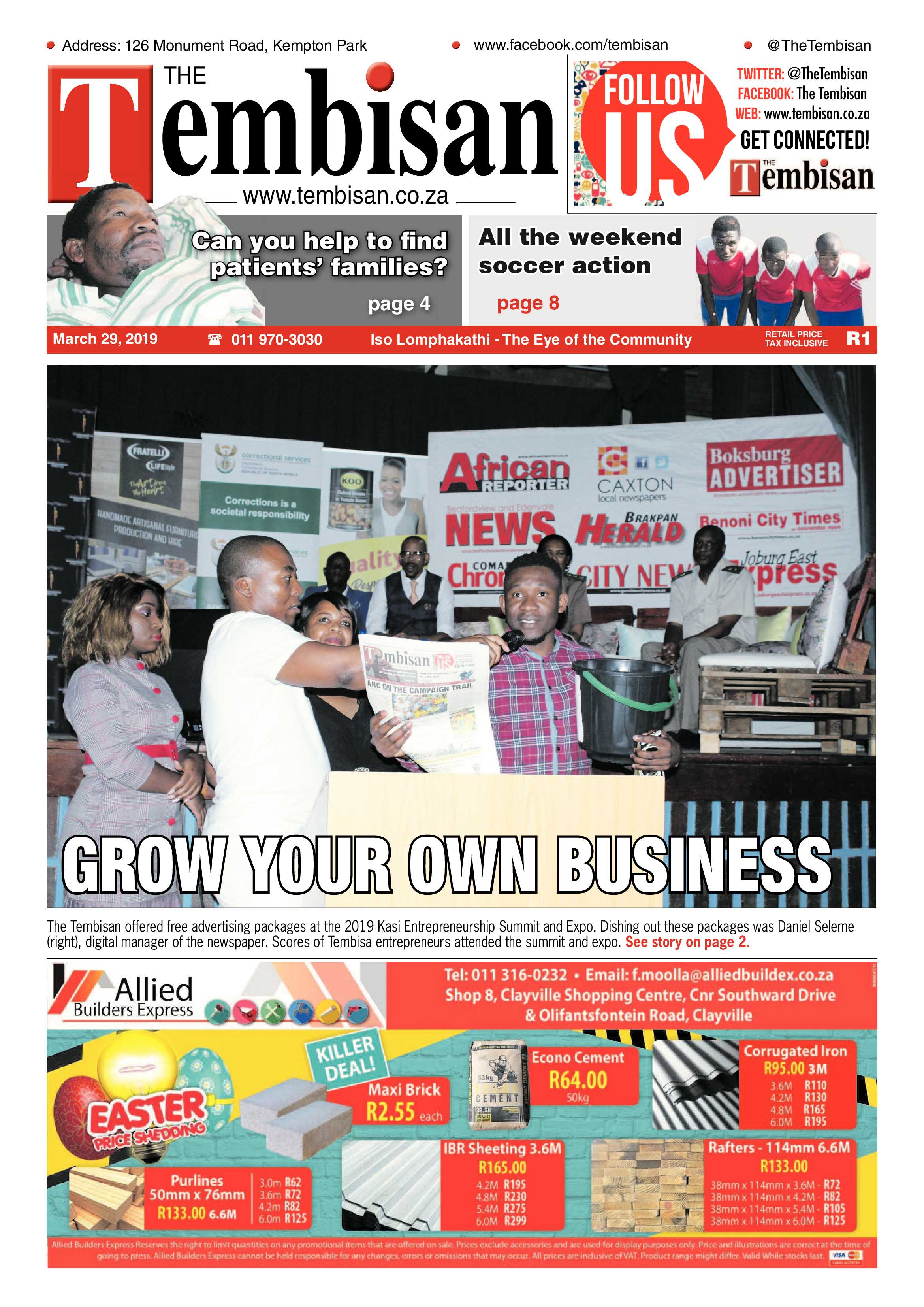 The Tembisan 01 April 2019 page 1