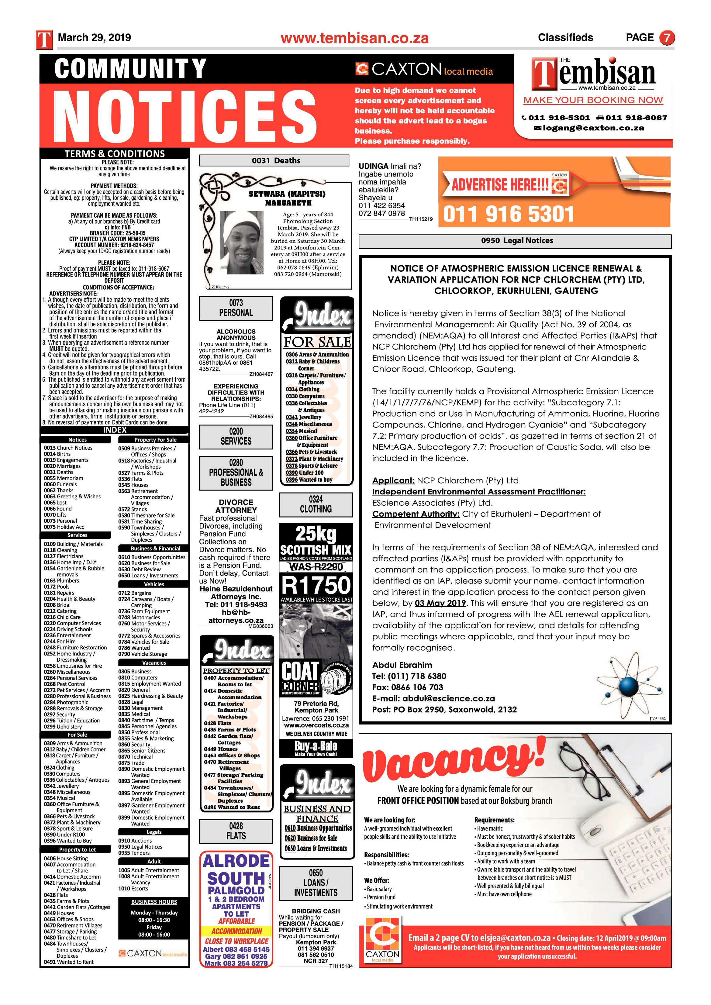 The Tembisan 01 April 2019 page 7