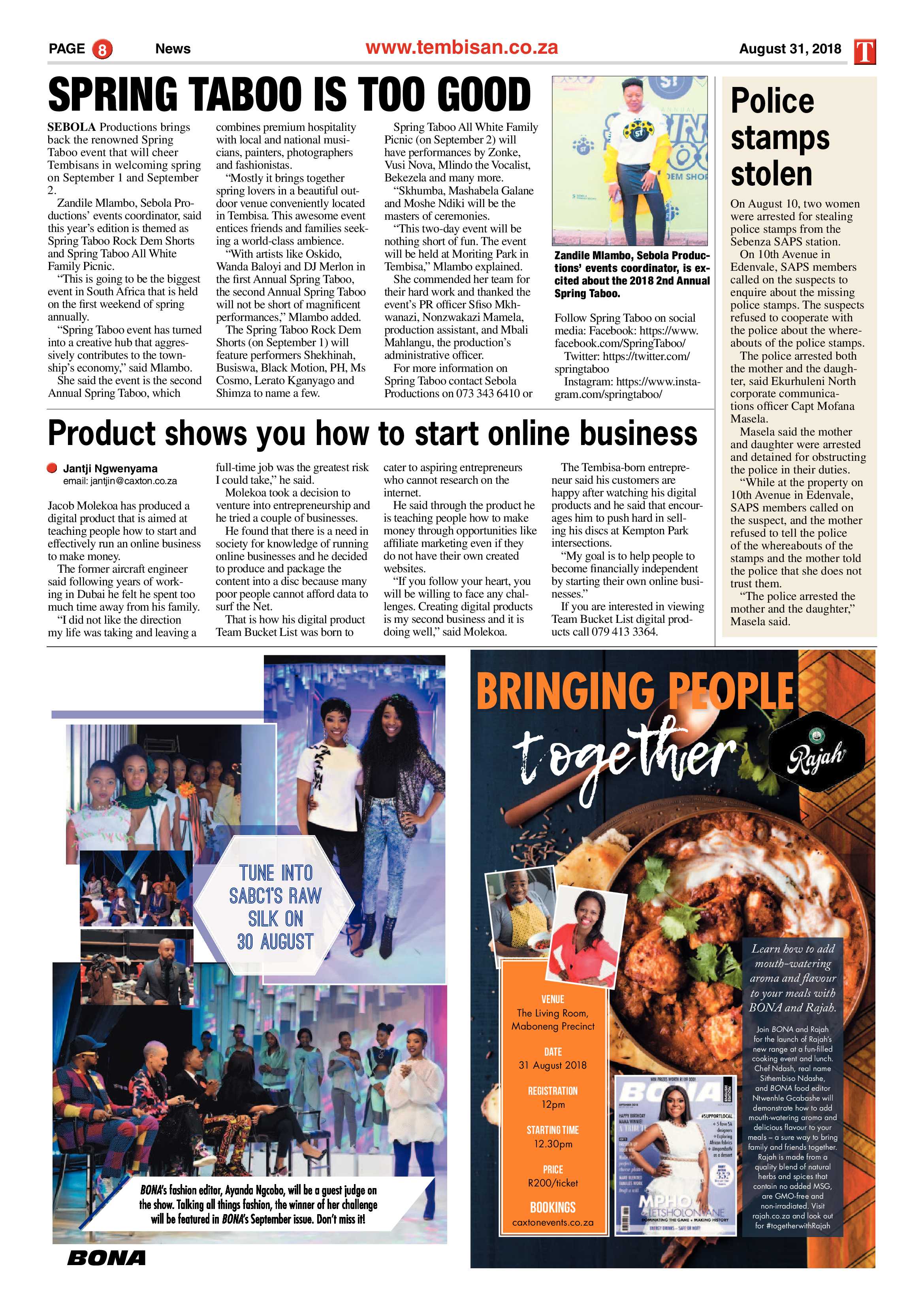 The Tembisan 03 September  2018 page 8