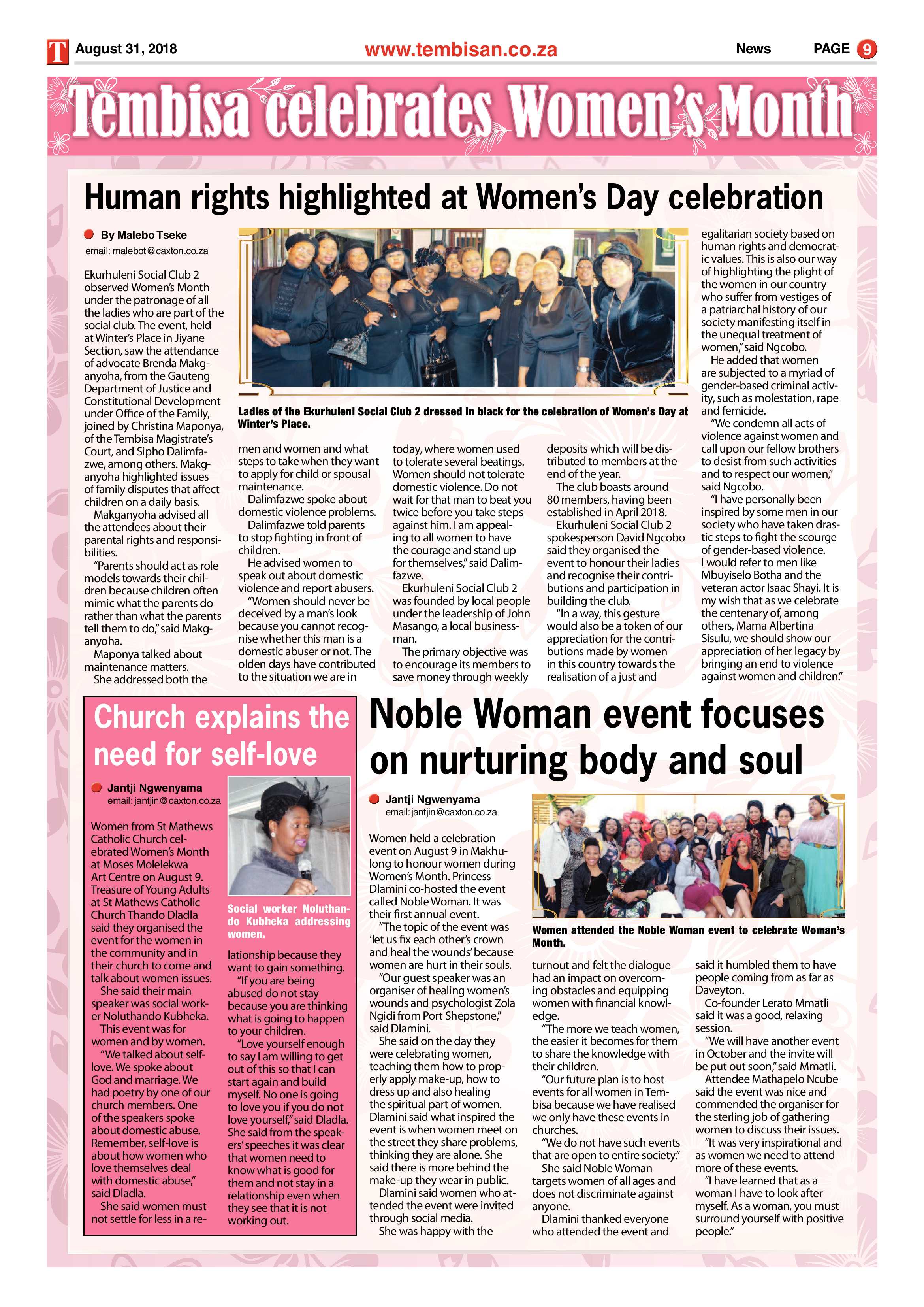 The Tembisan 03 September  2018 page 9