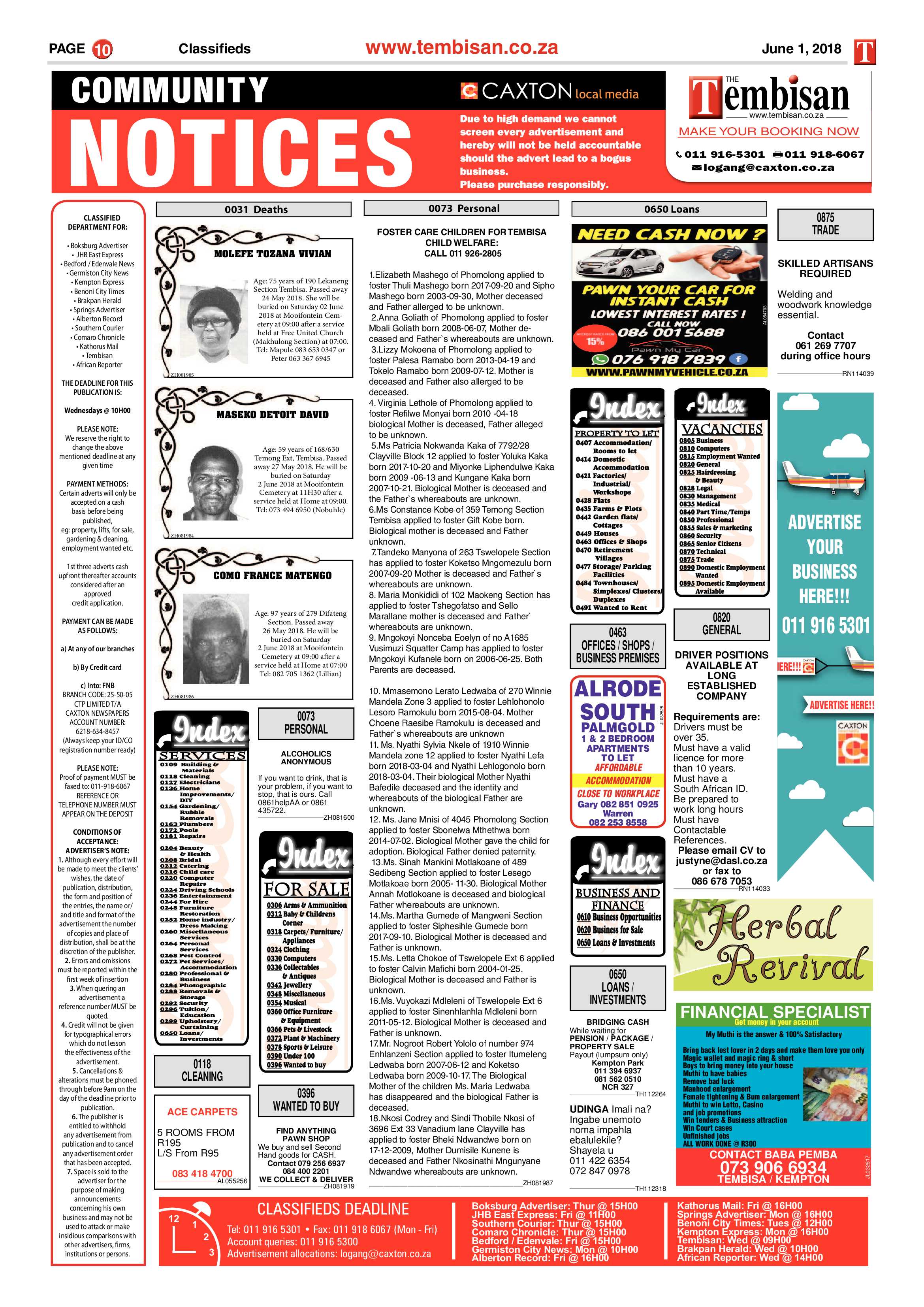 The Tembisan 04 June 2018 page 10