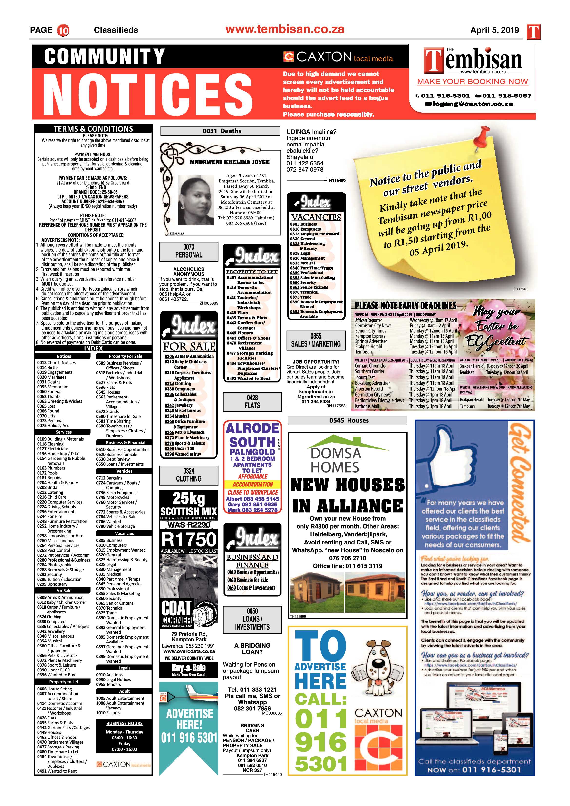 The Tembisan 08 April 2019 page 10