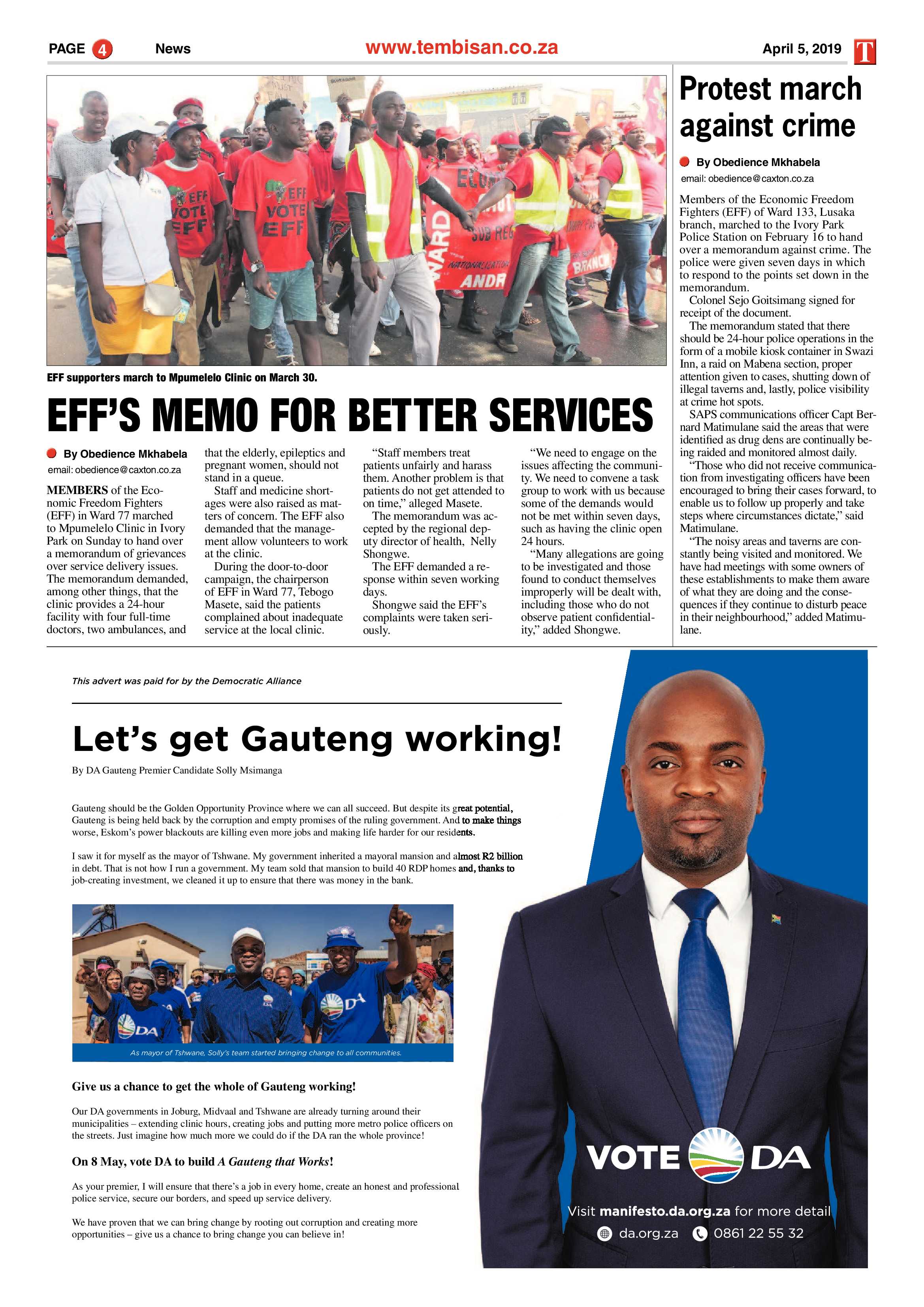 The Tembisan 08 April 2019 page 4