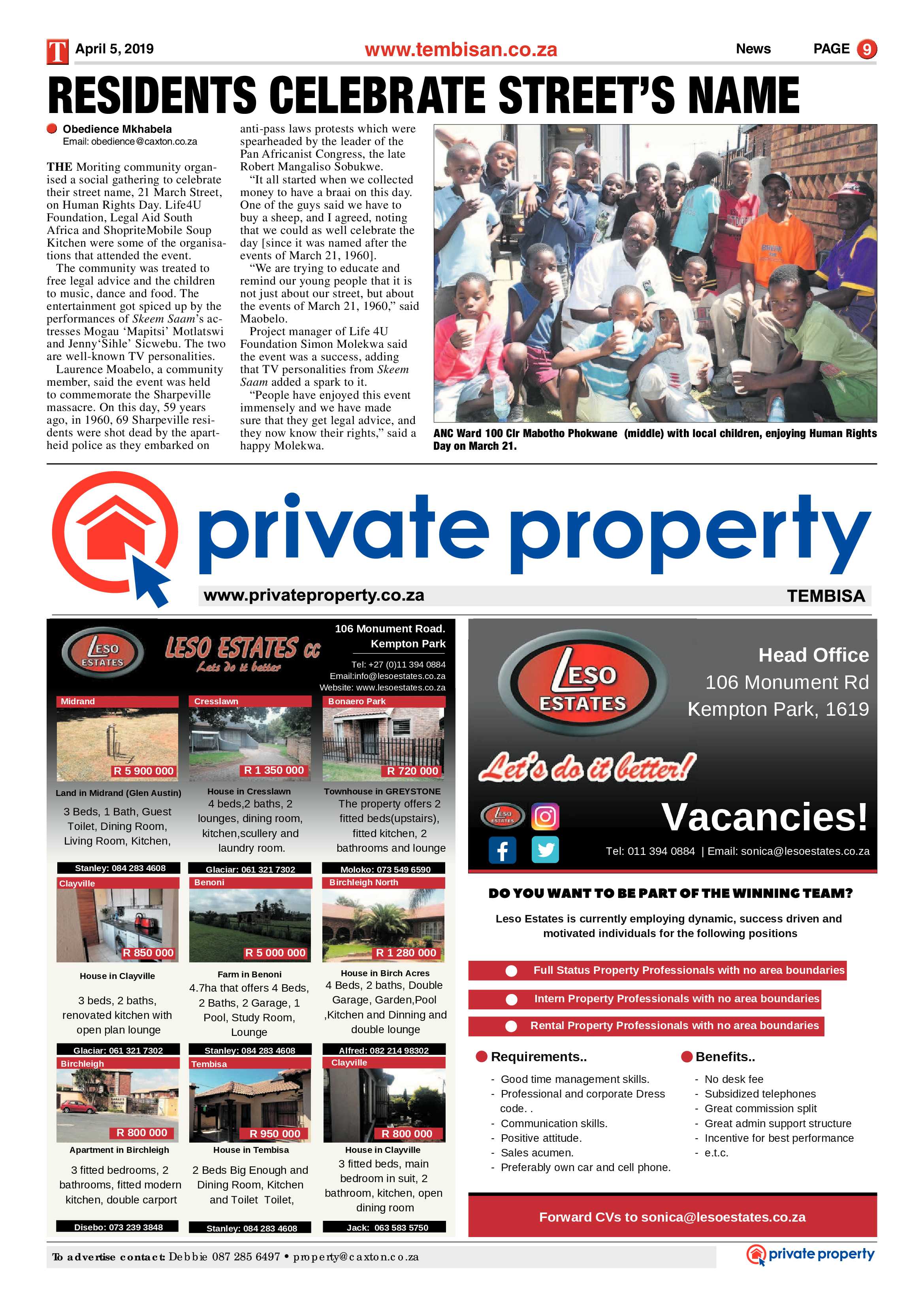 The Tembisan 08 April 2019 page 9