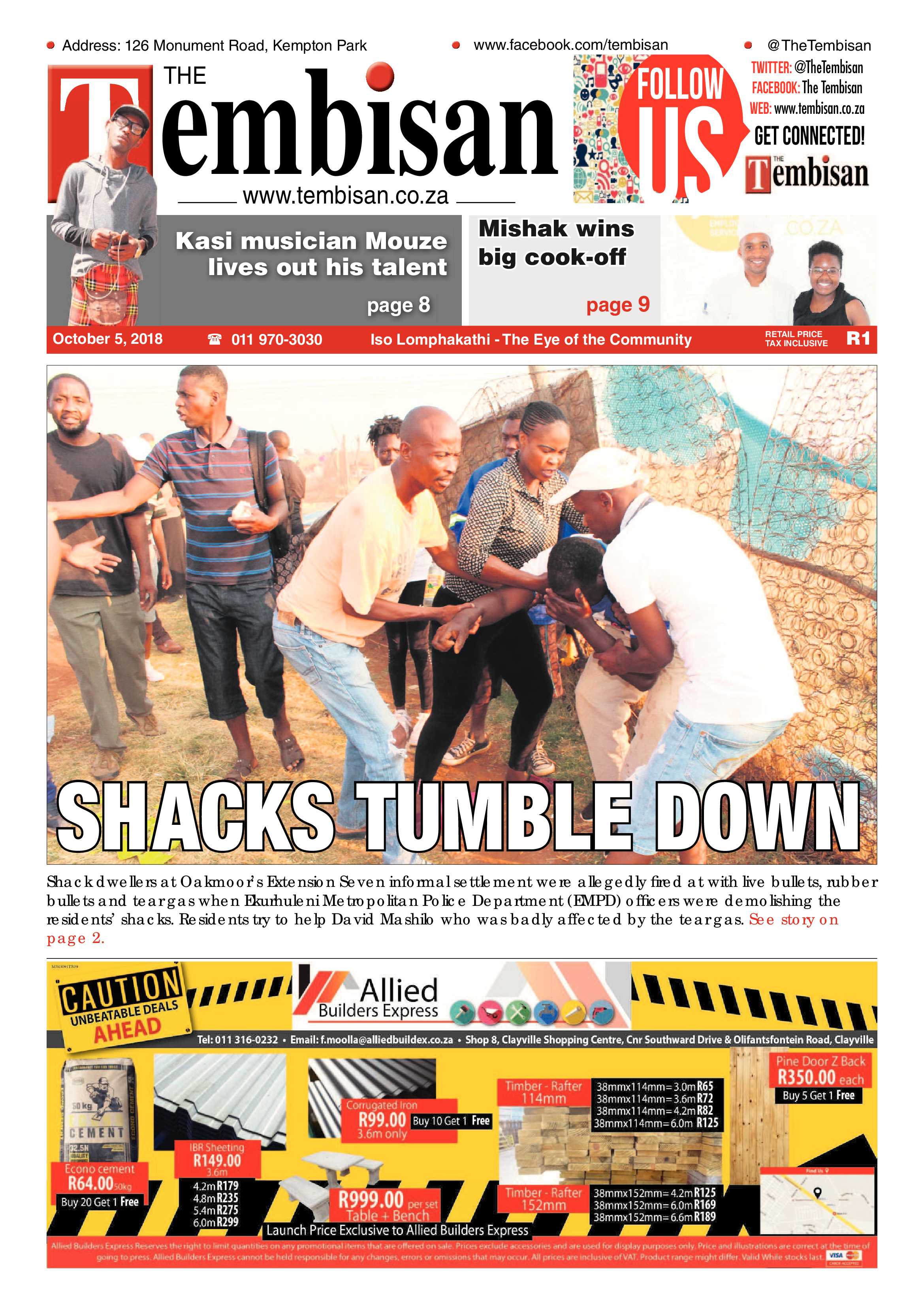 The Tembisan 05 October 2018 page 1