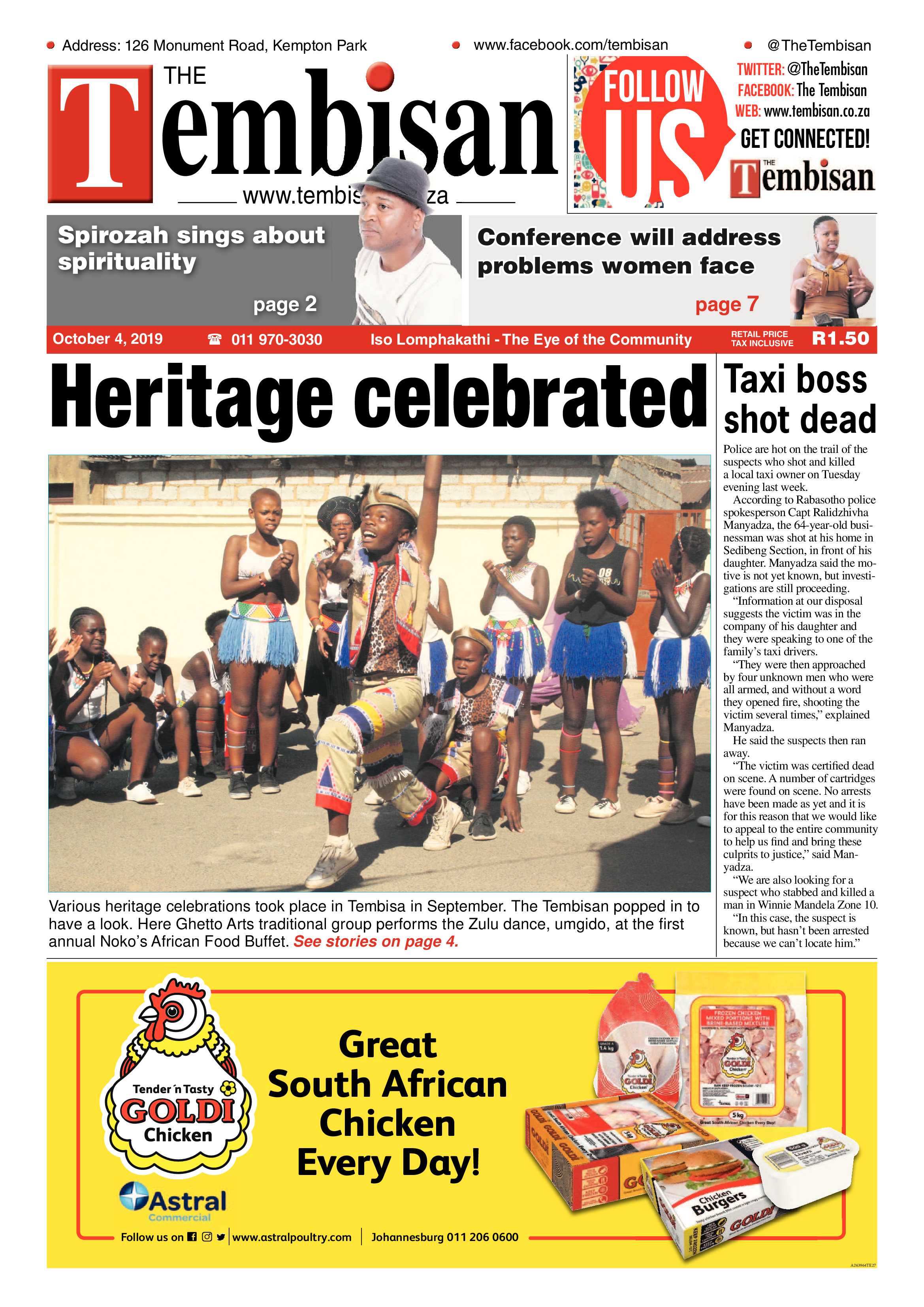 The Tembisan 07 October 2019 page 1