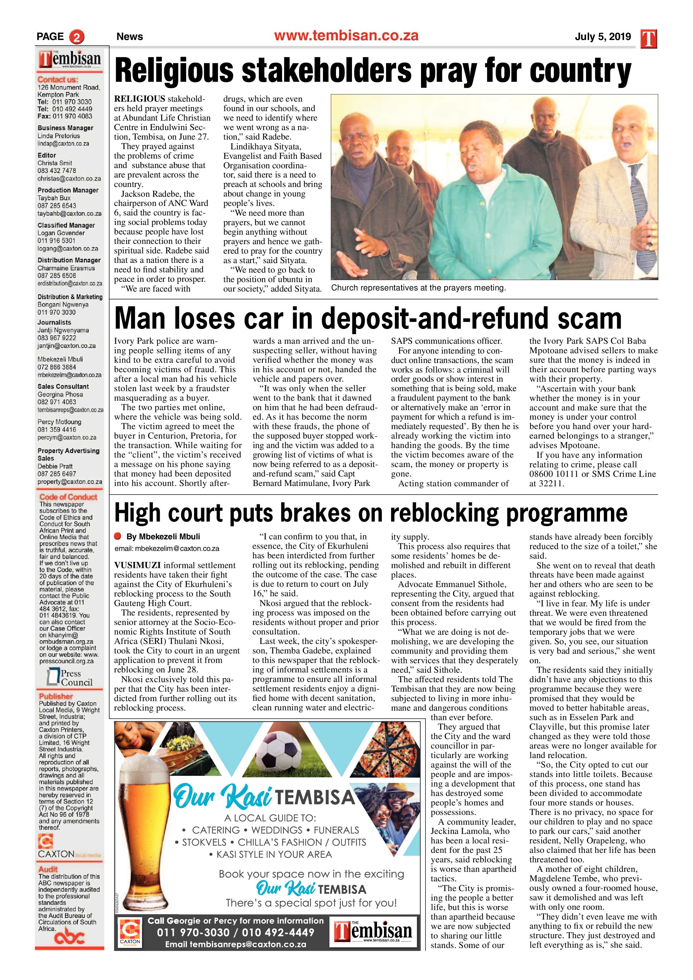The Tembisan 08 July 2019 page 2
