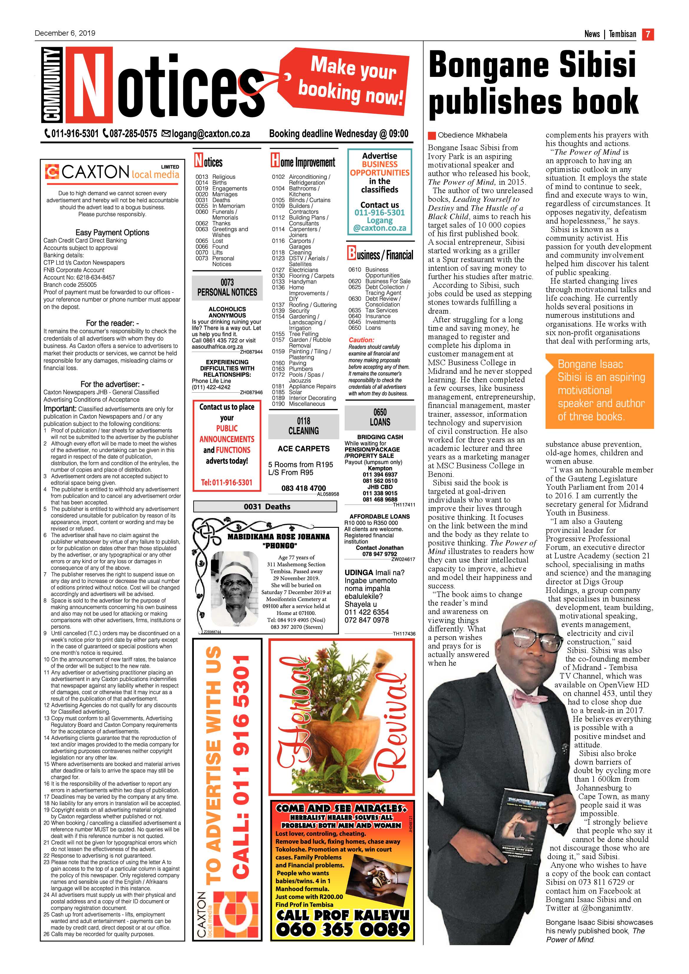 The Tembisan 09 December 2019 page 7