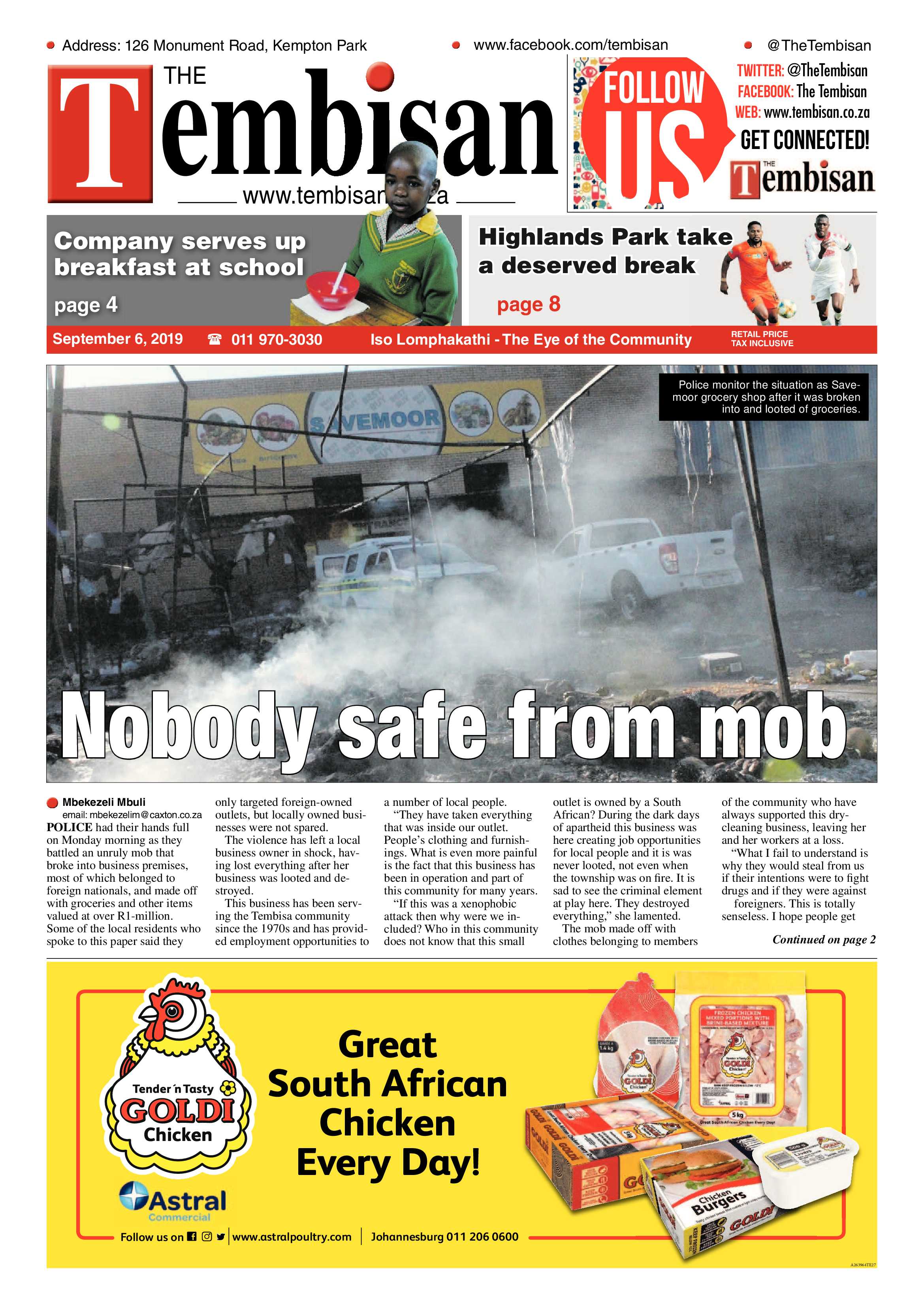 The Tembisan 09 September 2019 page 1