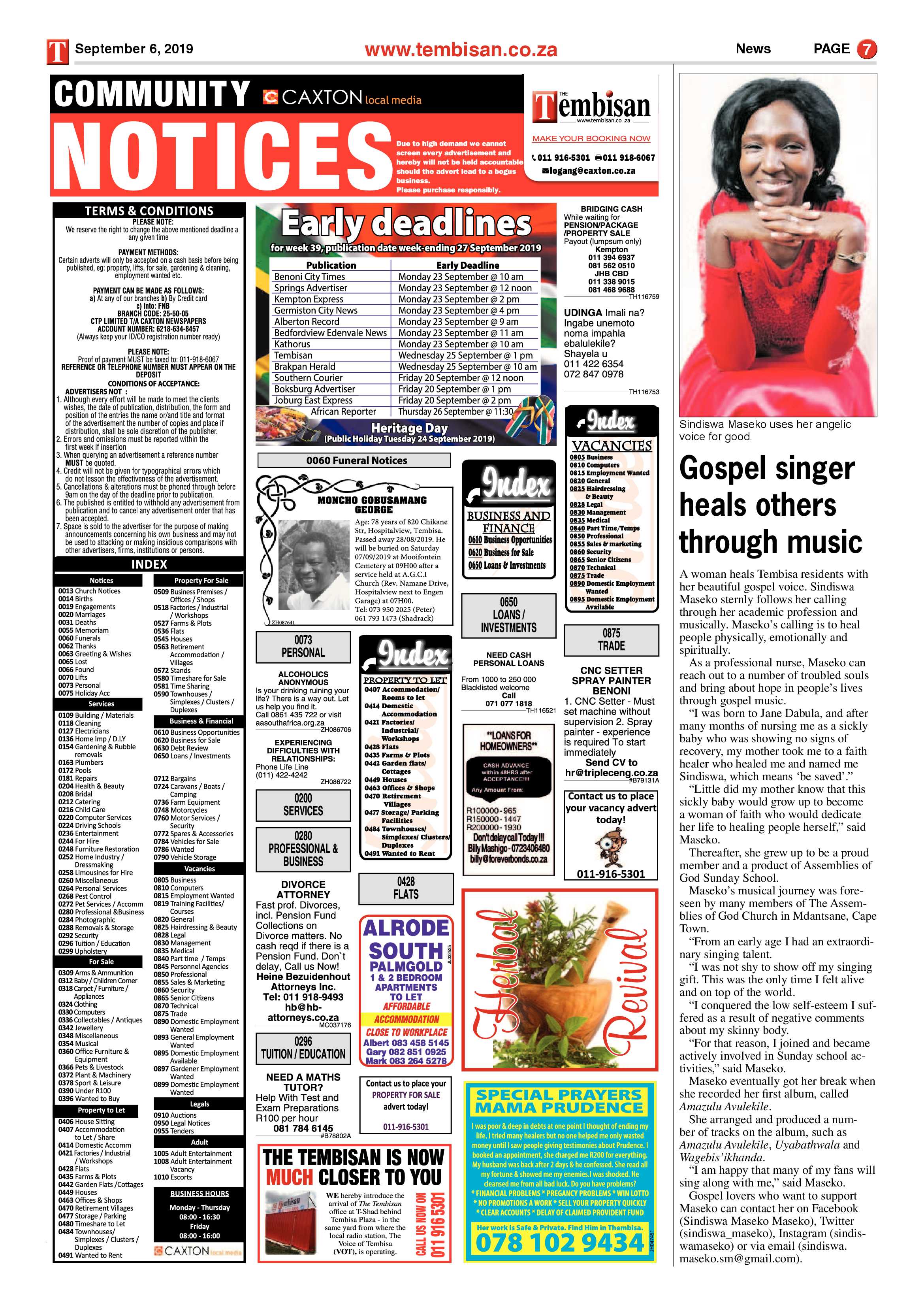 The Tembisan 09 September 2019 page 7