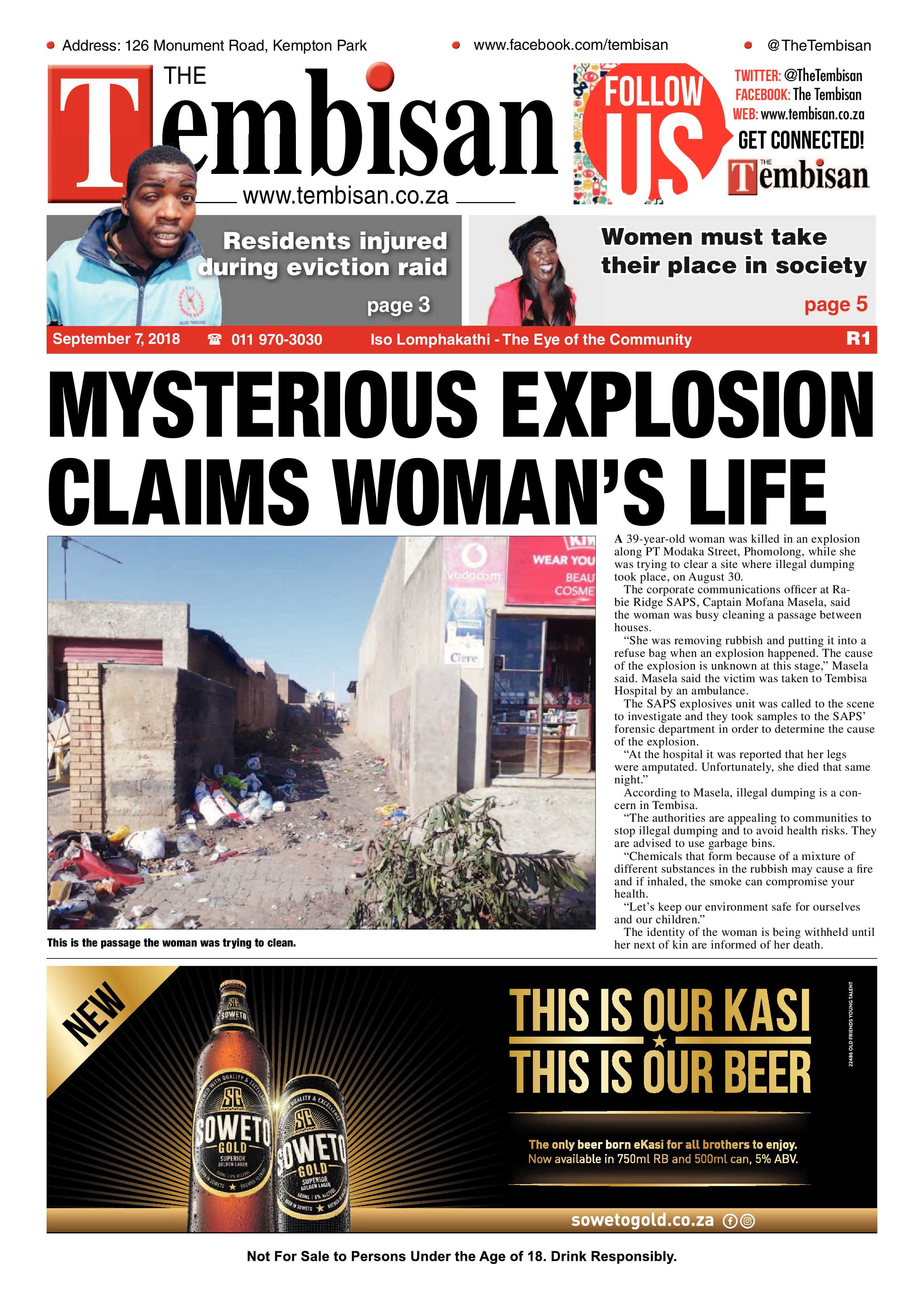 The Tembisan 10 September 2018 page 1