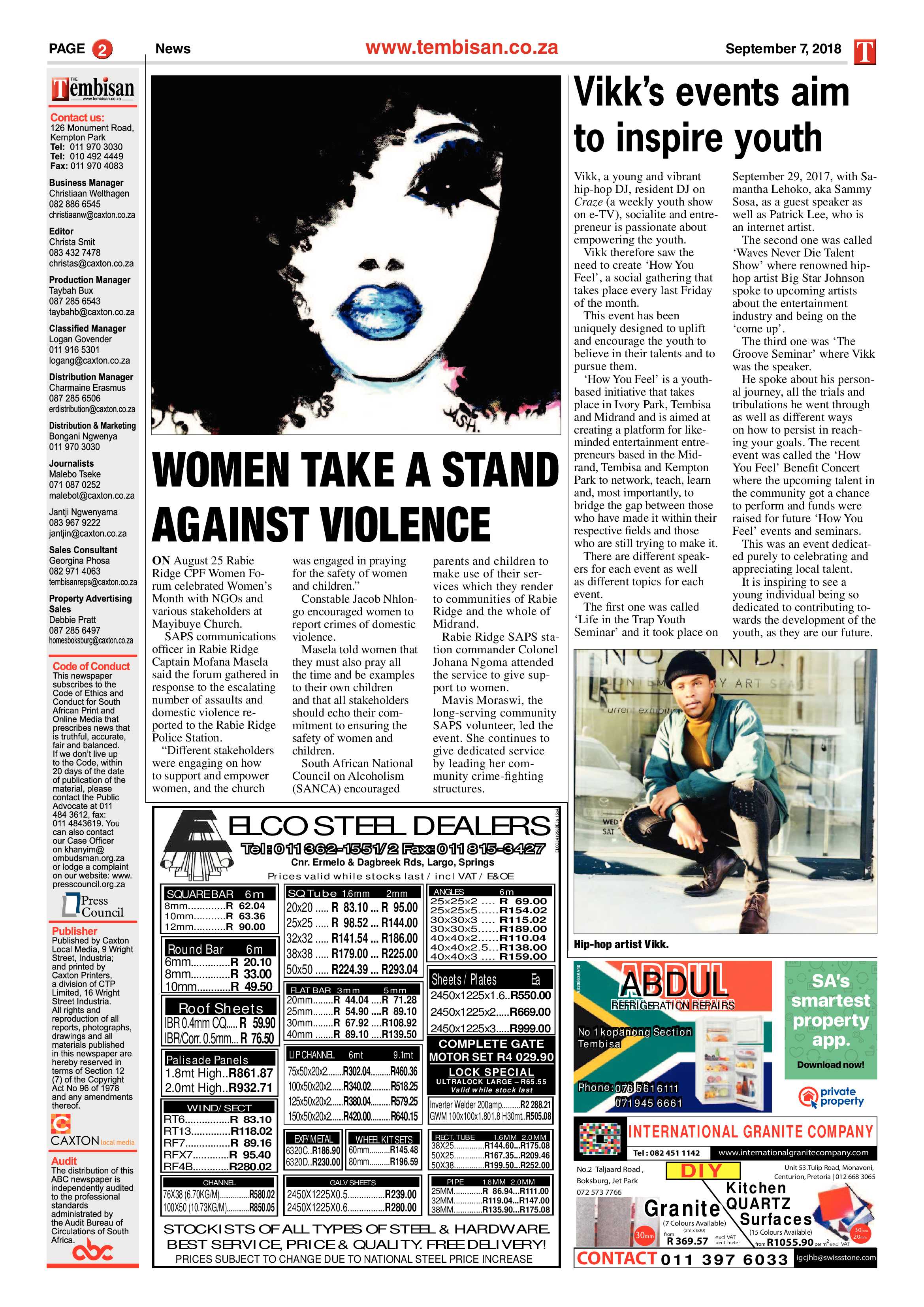 The Tembisan 10 September 2018 page 2
