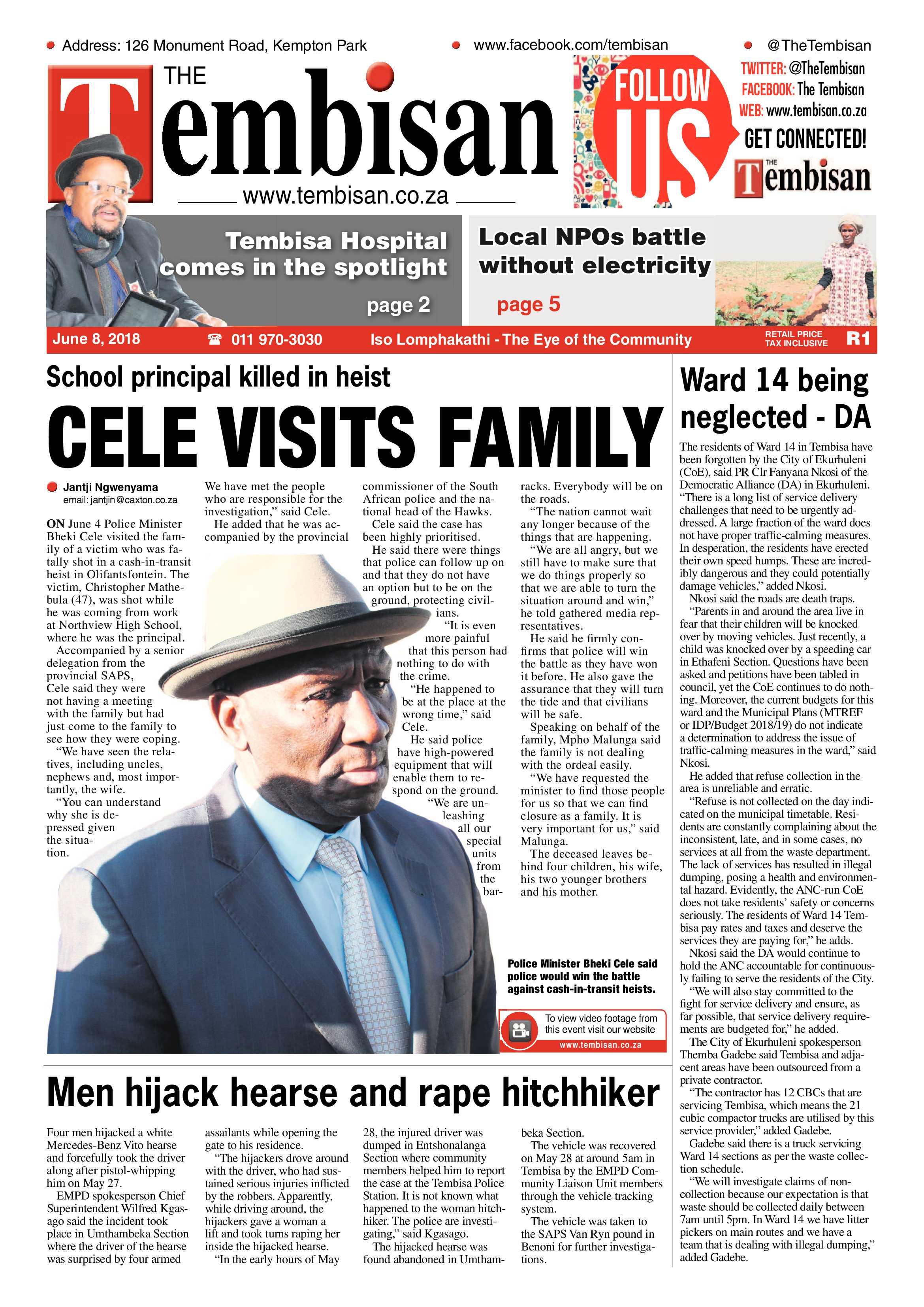 The Tembisan 11 June 2018 page 1