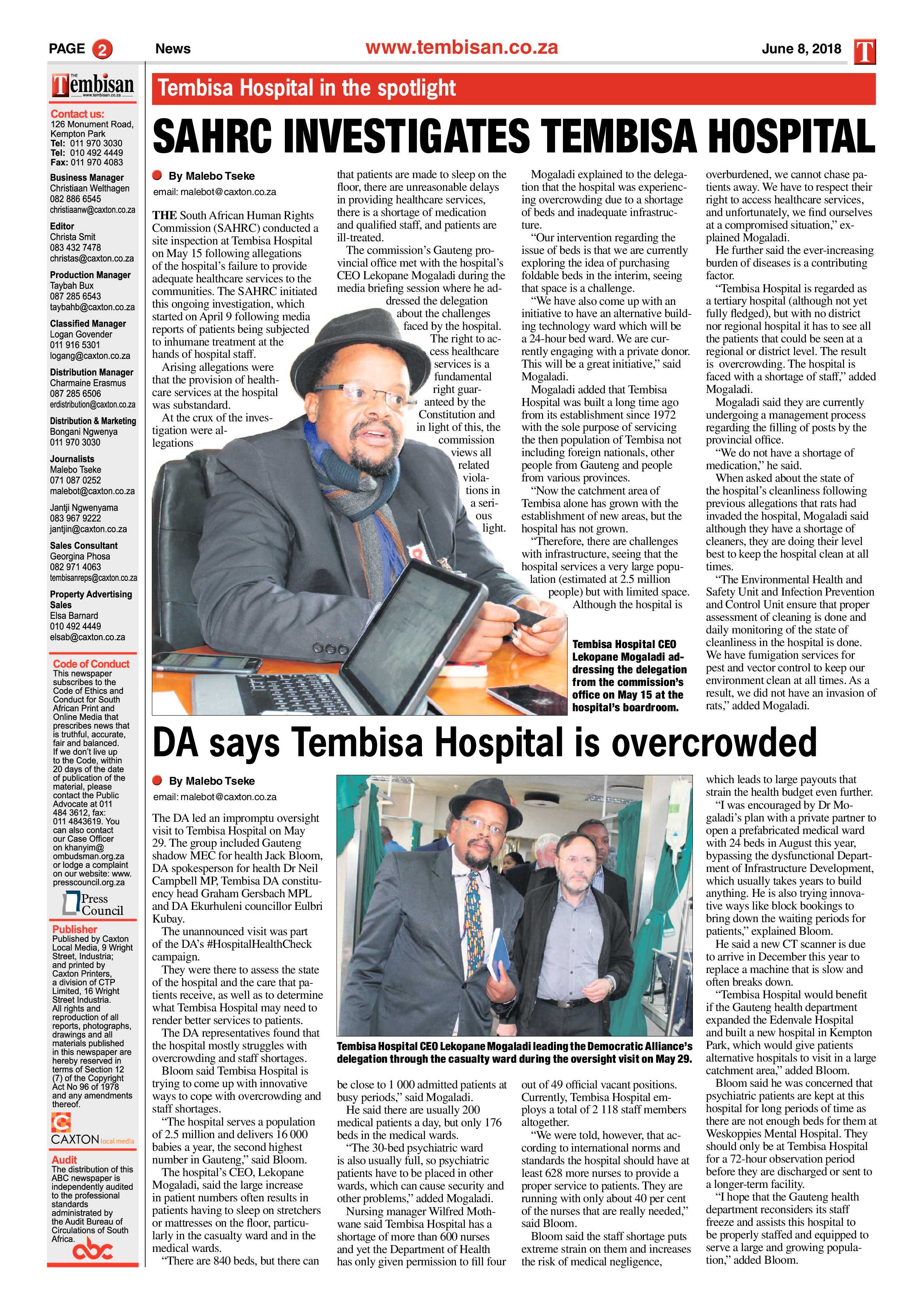 The Tembisan 11 June 2018 page 2