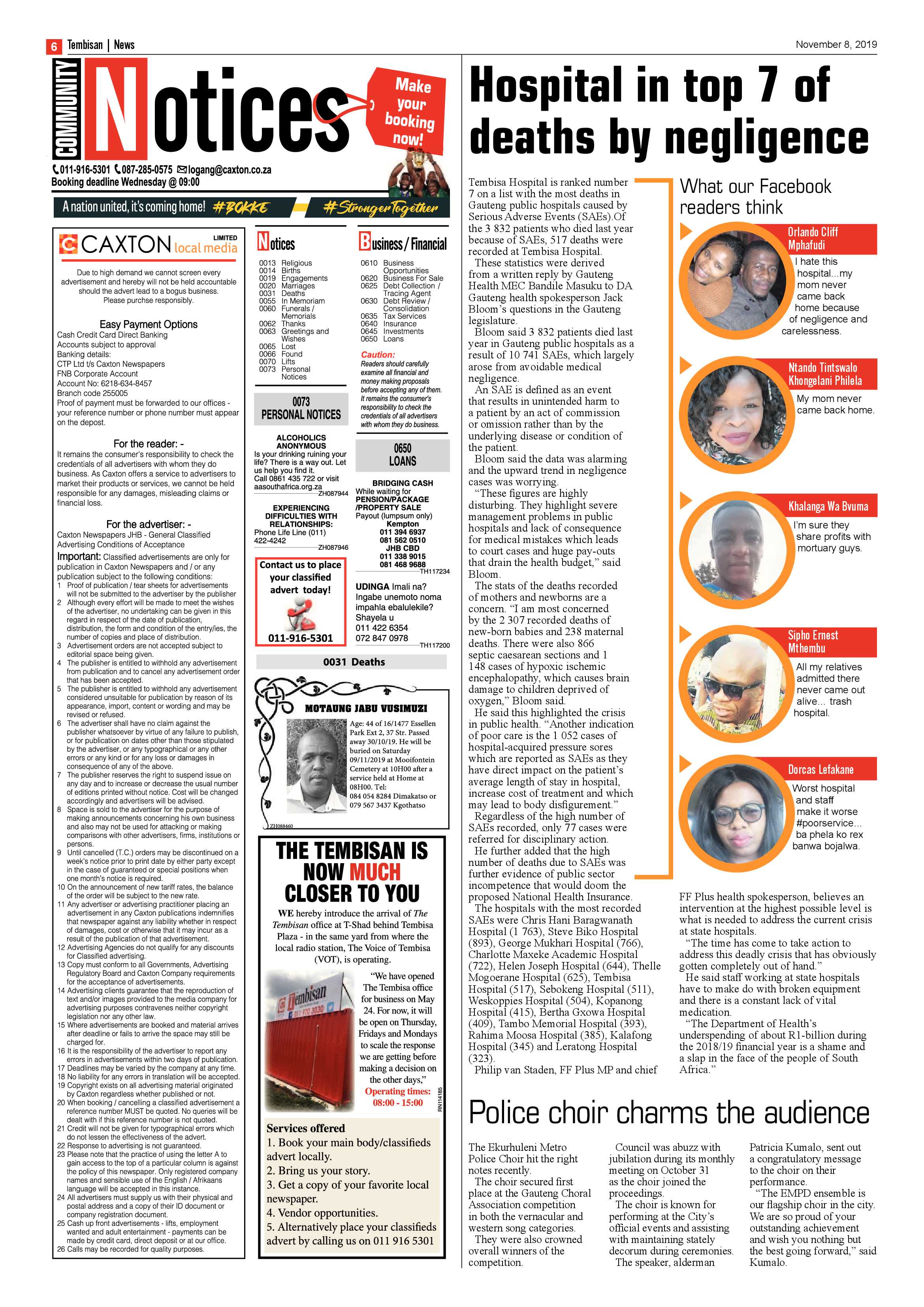 The Tembisan 11 November 2019 page 6