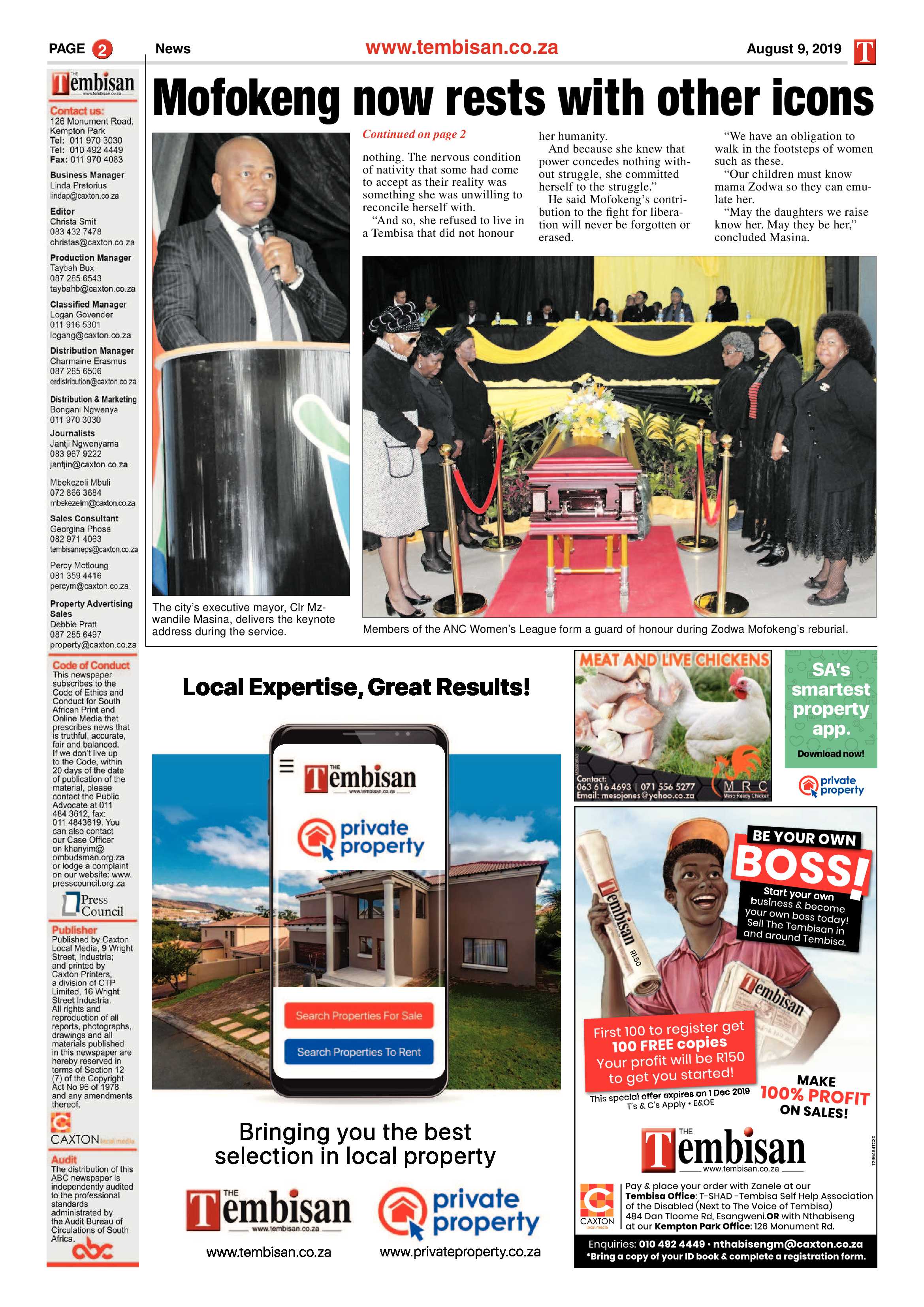 The Tembisan 12 August 2019 page 2