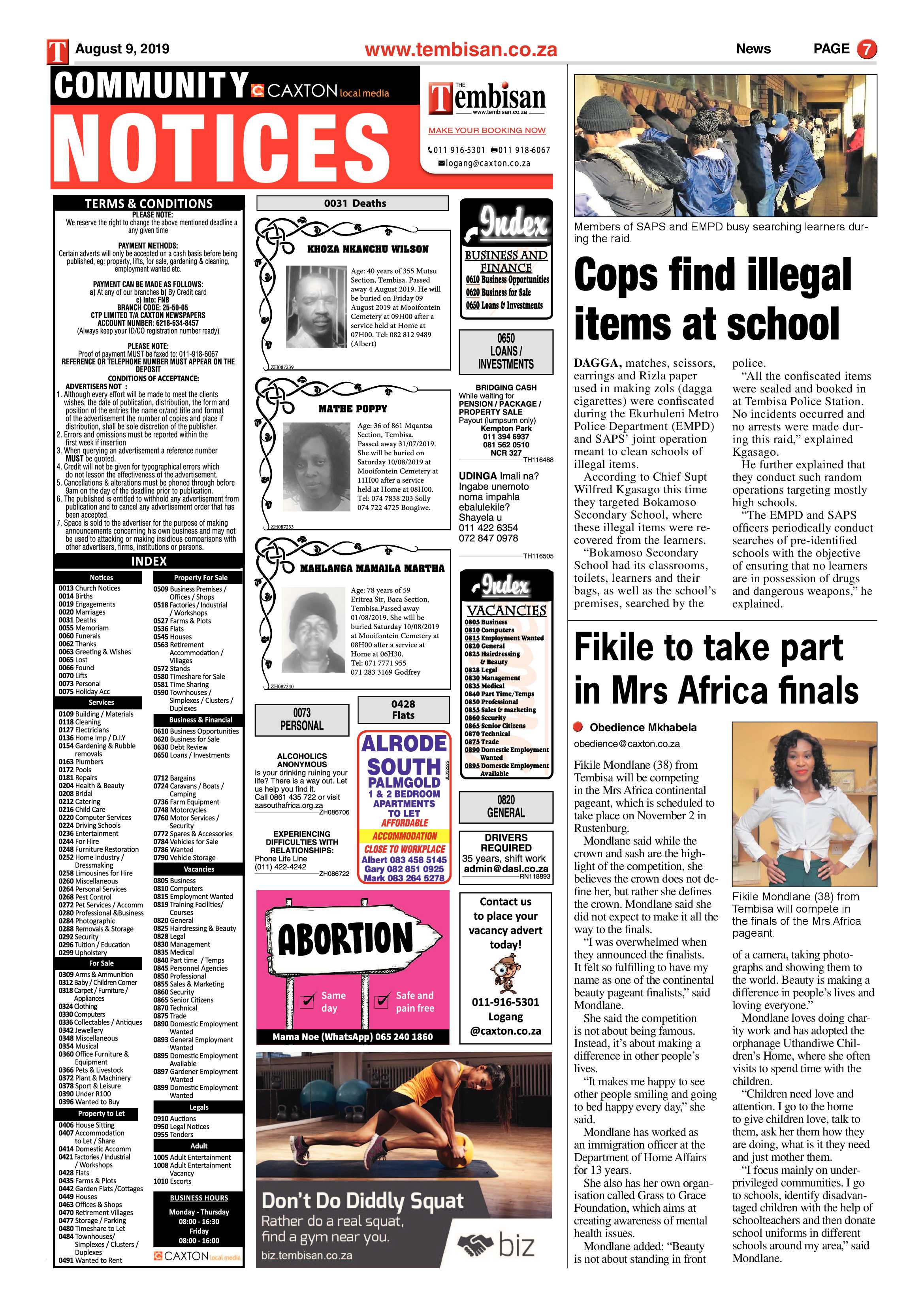 The Tembisan 12 August 2019 page 7