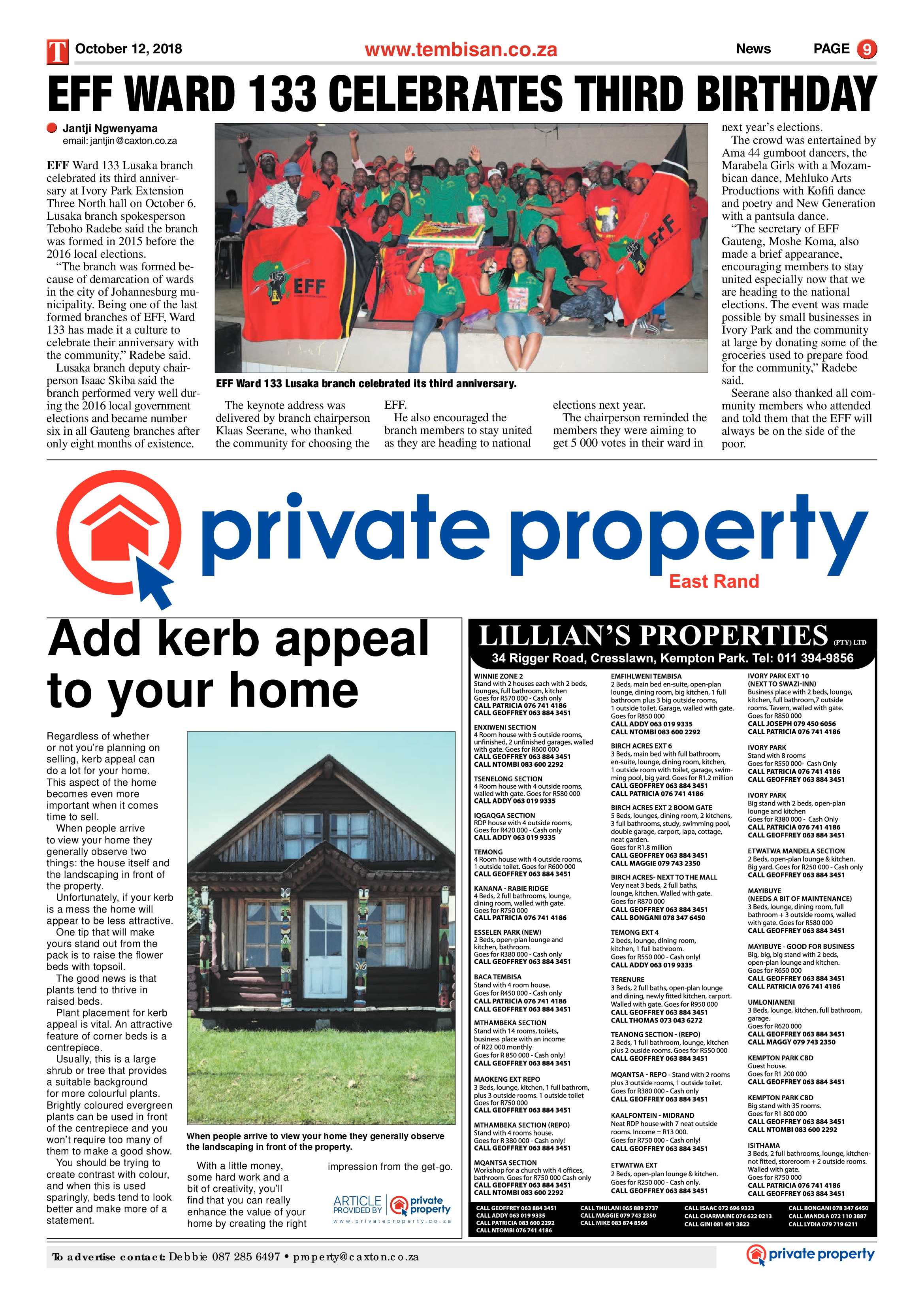 The Tembisan 12 October 2018 page 9