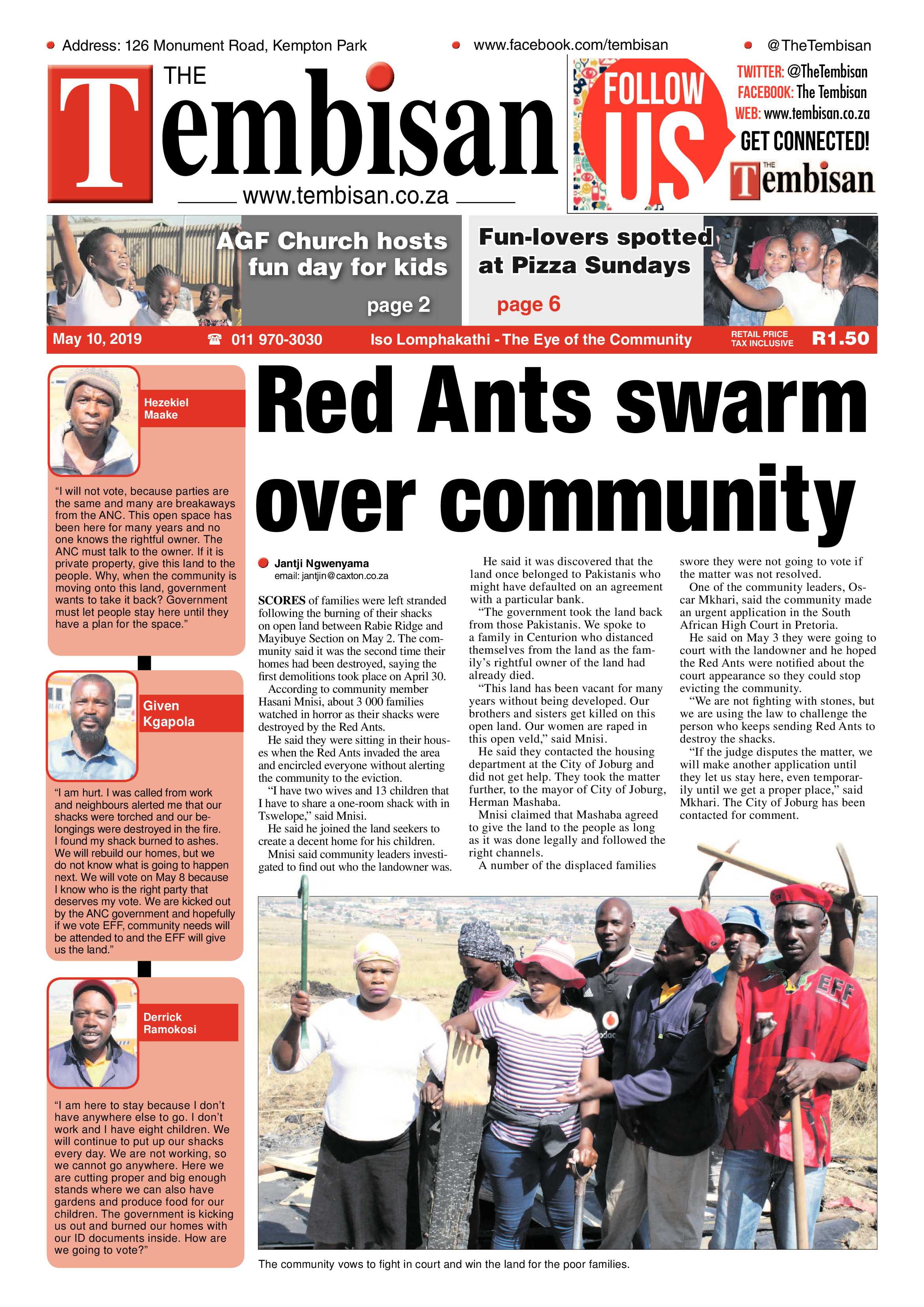 The Tembisan 13 May 2019 page 1