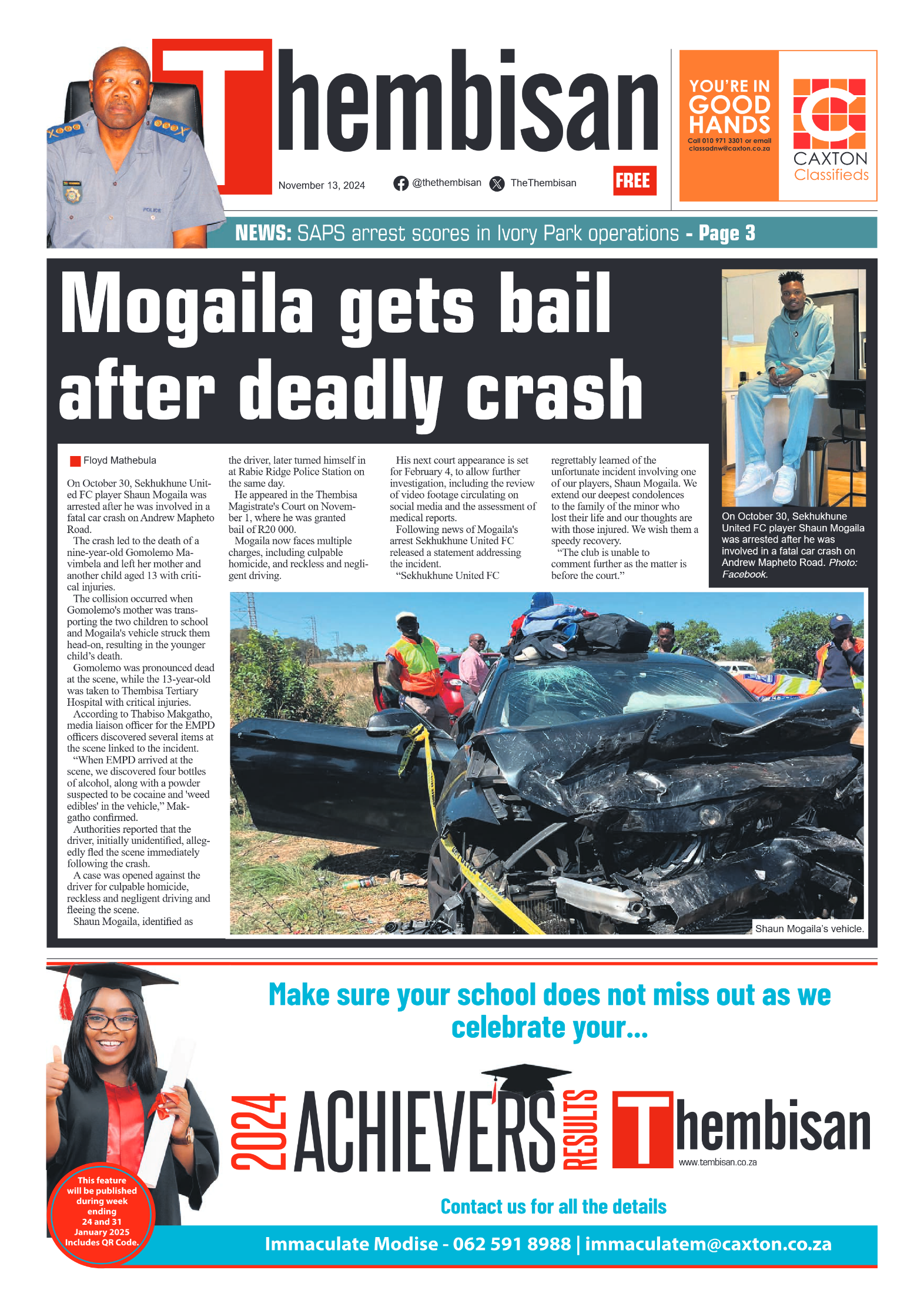 The Tembisan 13 Novemberr 2024 page 1