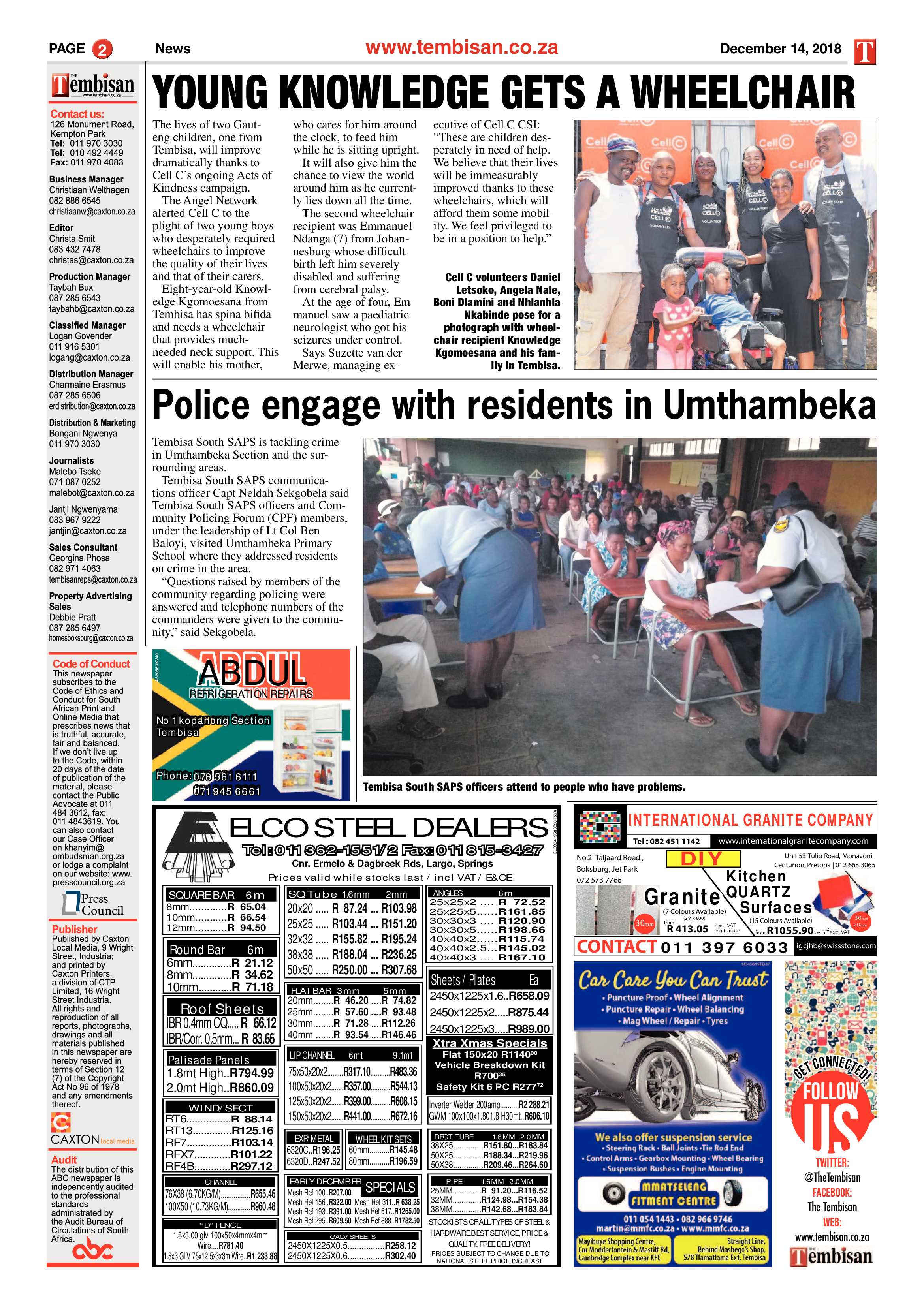 The Tembisan 14 December 2018 page 2