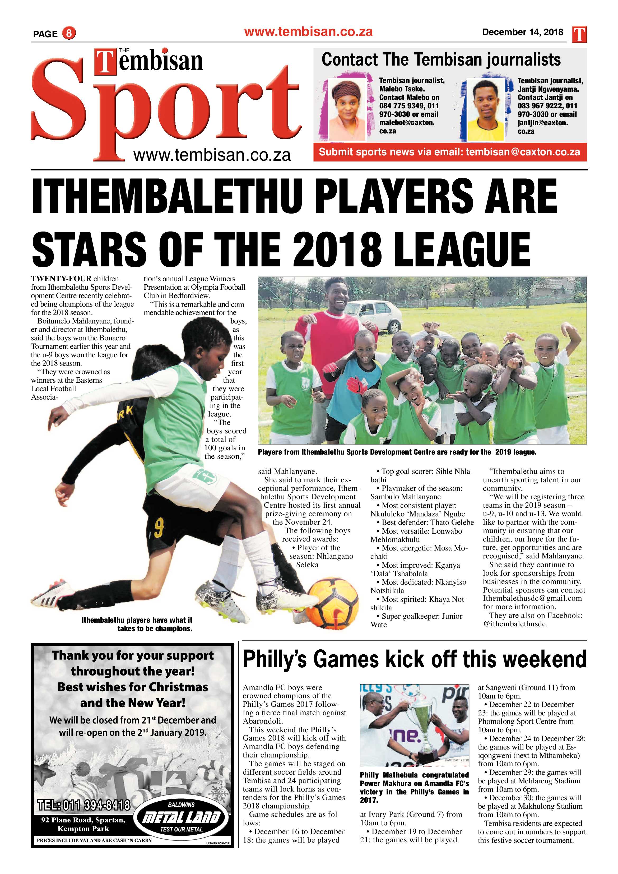 The Tembisan 14 December 2018 page 8