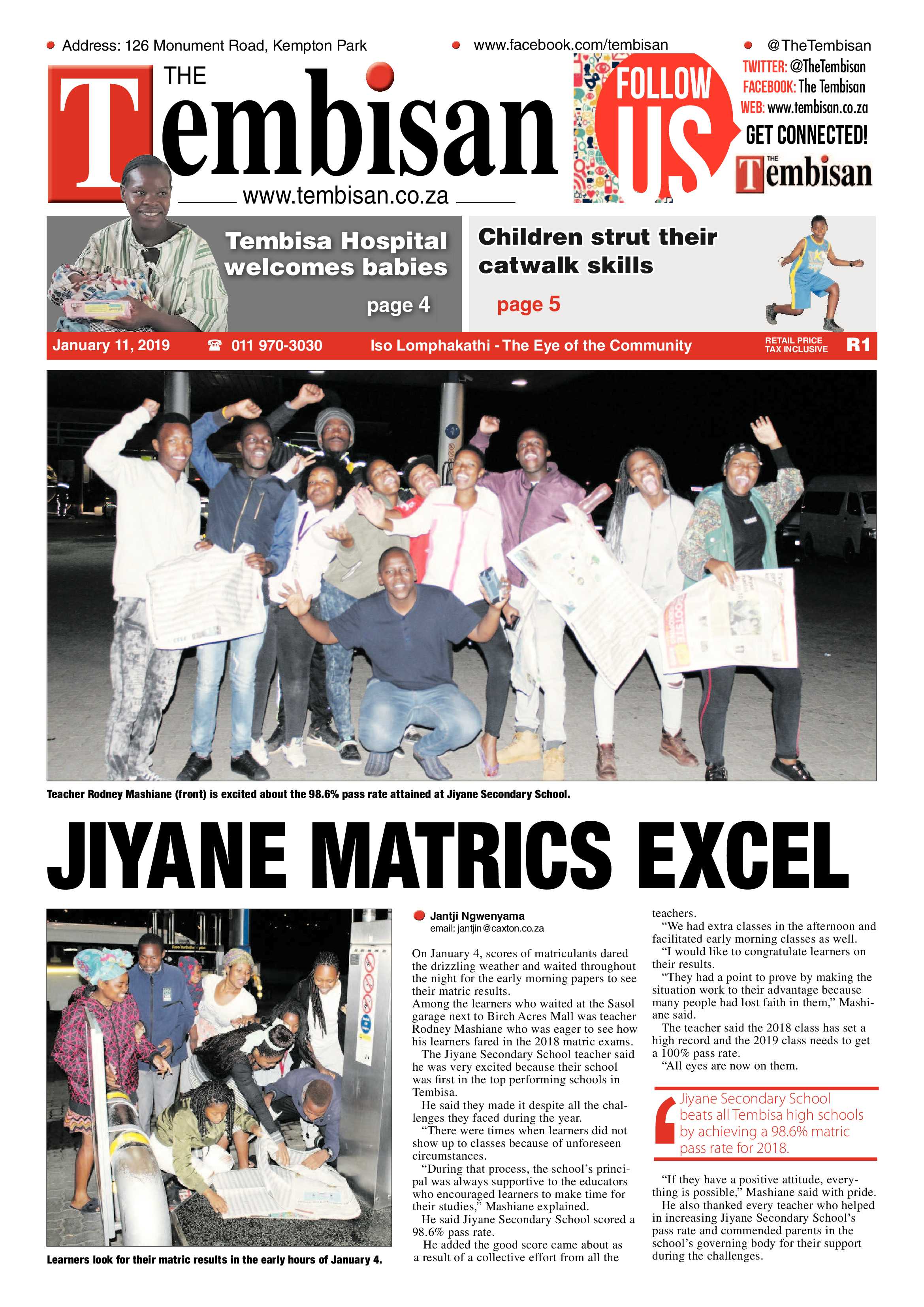 The Tembisan 14 January 2019 page 1