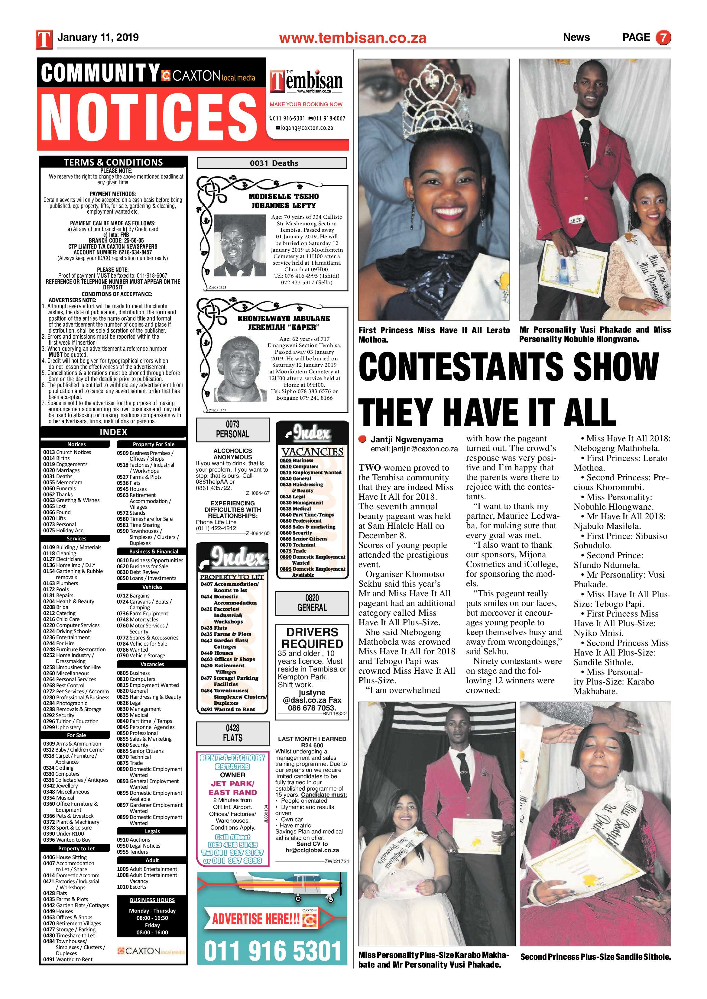 The Tembisan 14 January 2019 page 7