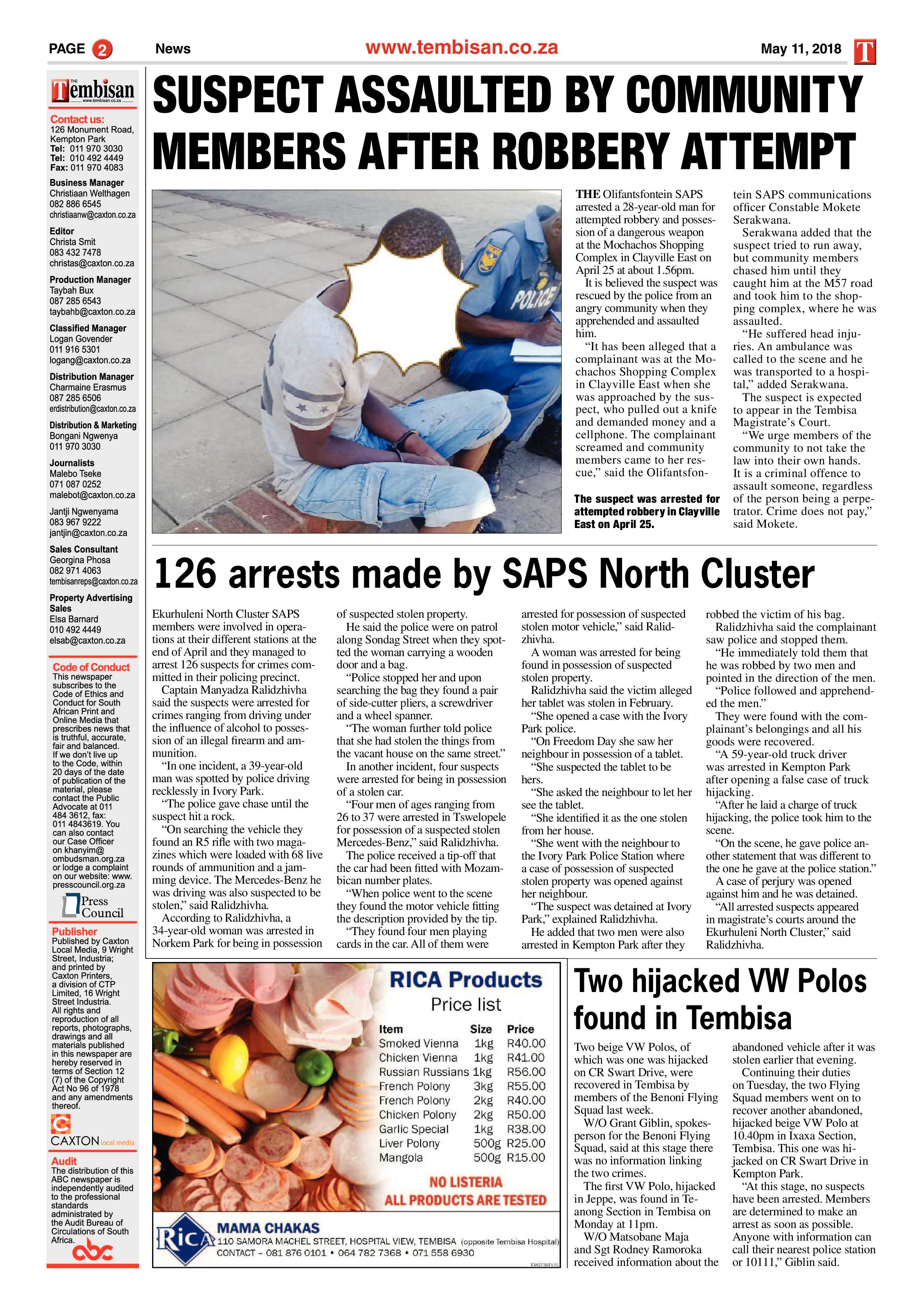 The Tembisan 14 May 2018 page 2