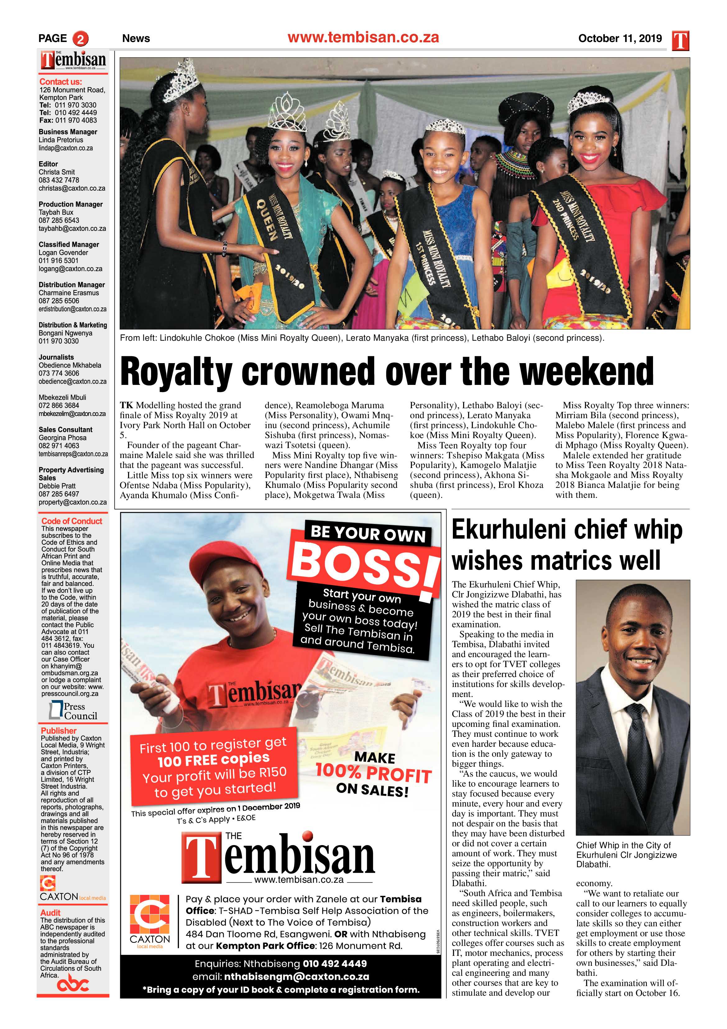 The Tembisan 14 October 2019 page 2