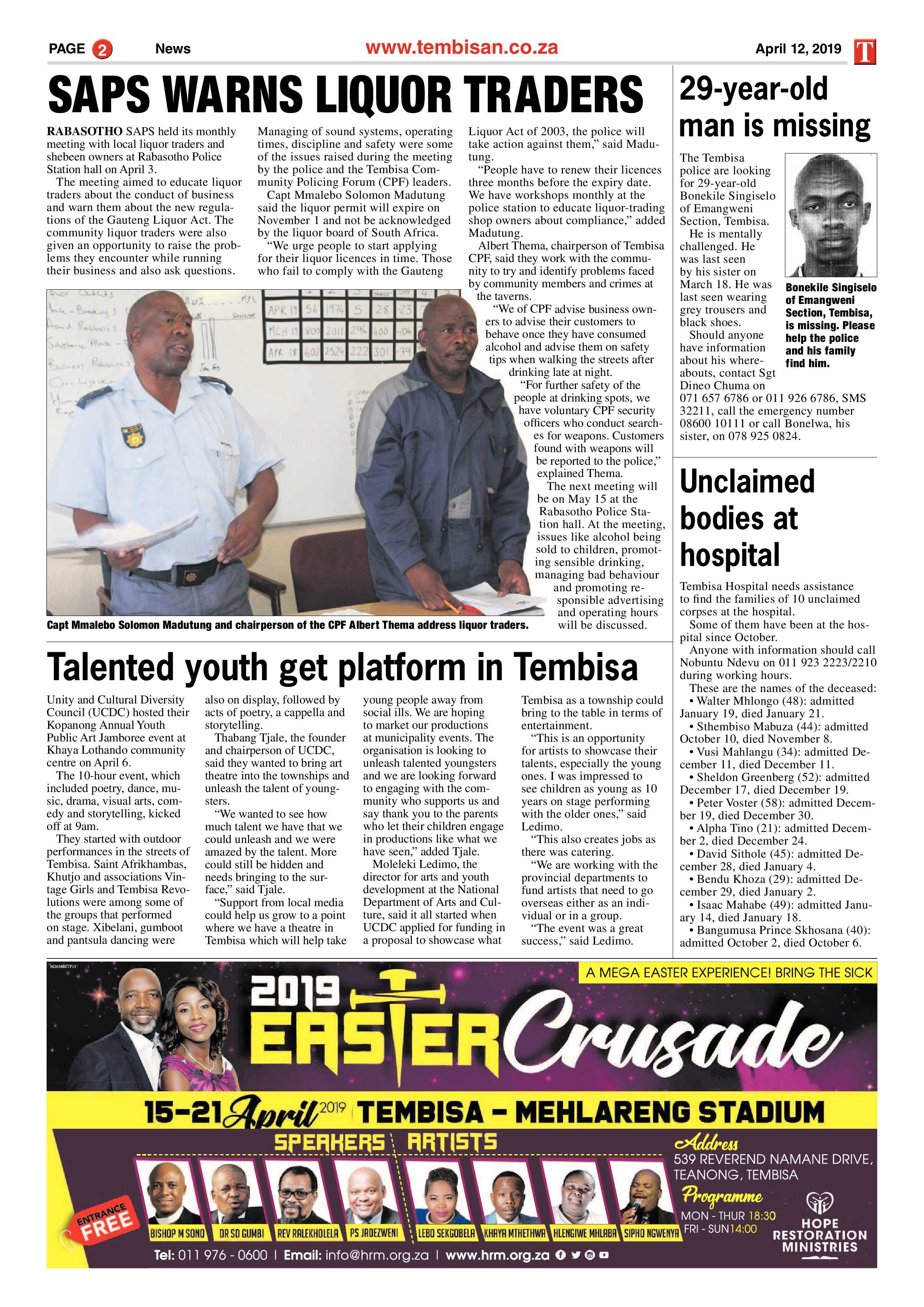 The Tembisan 15 April 2019 page 2