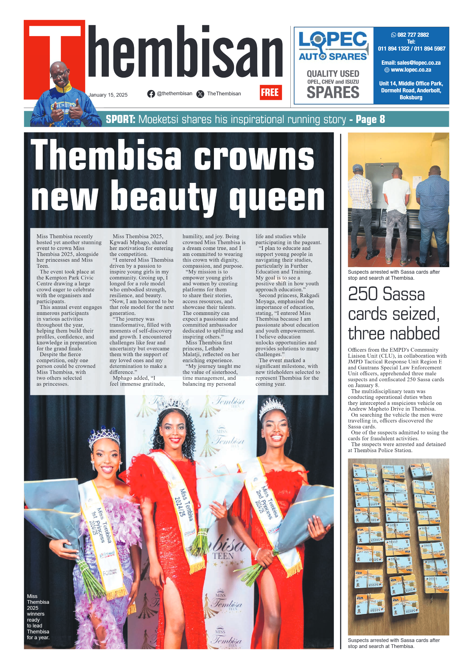 The Tembisan 15 January 2025 page 1