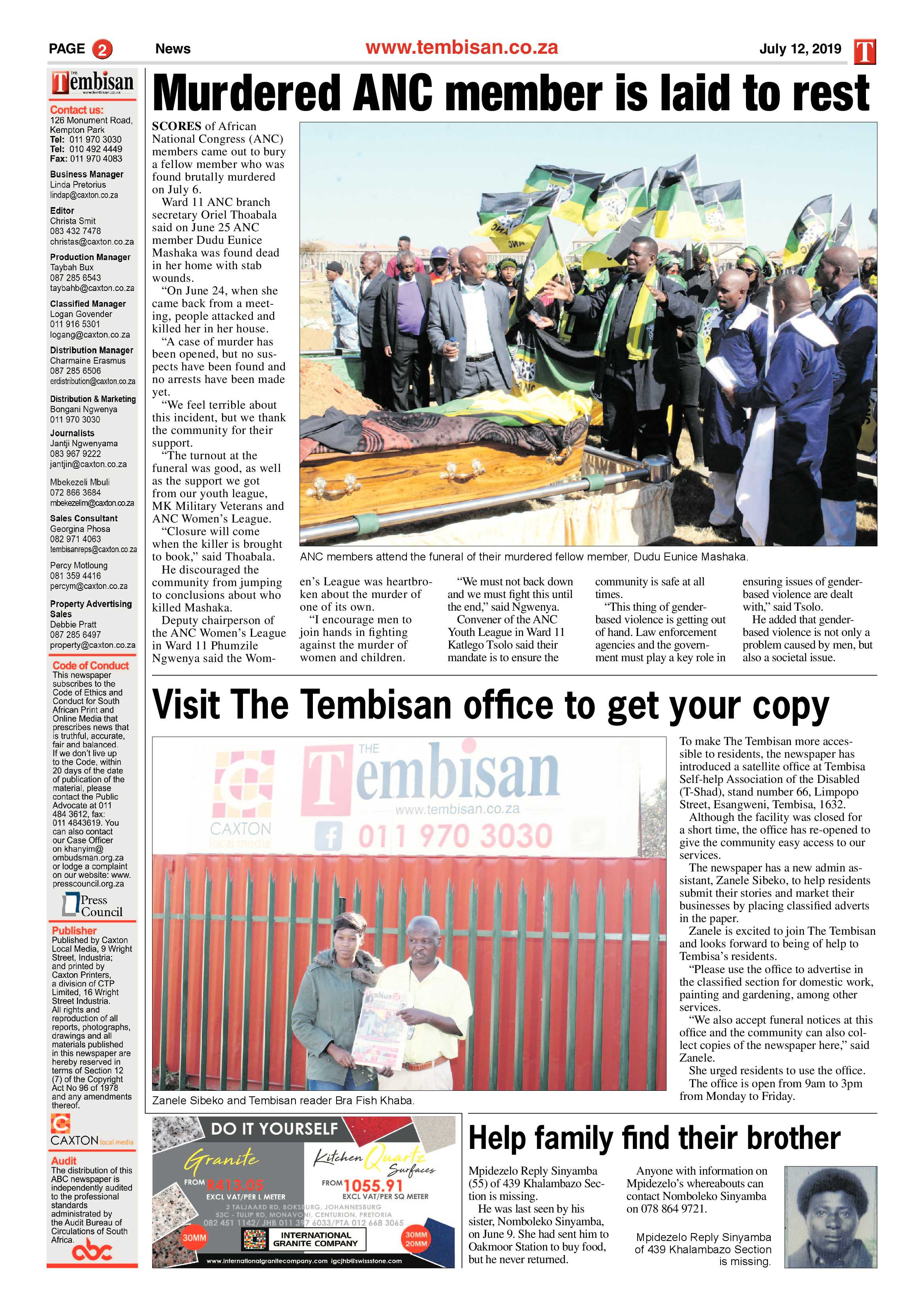 The Tembisan 15 July 2019 page 2