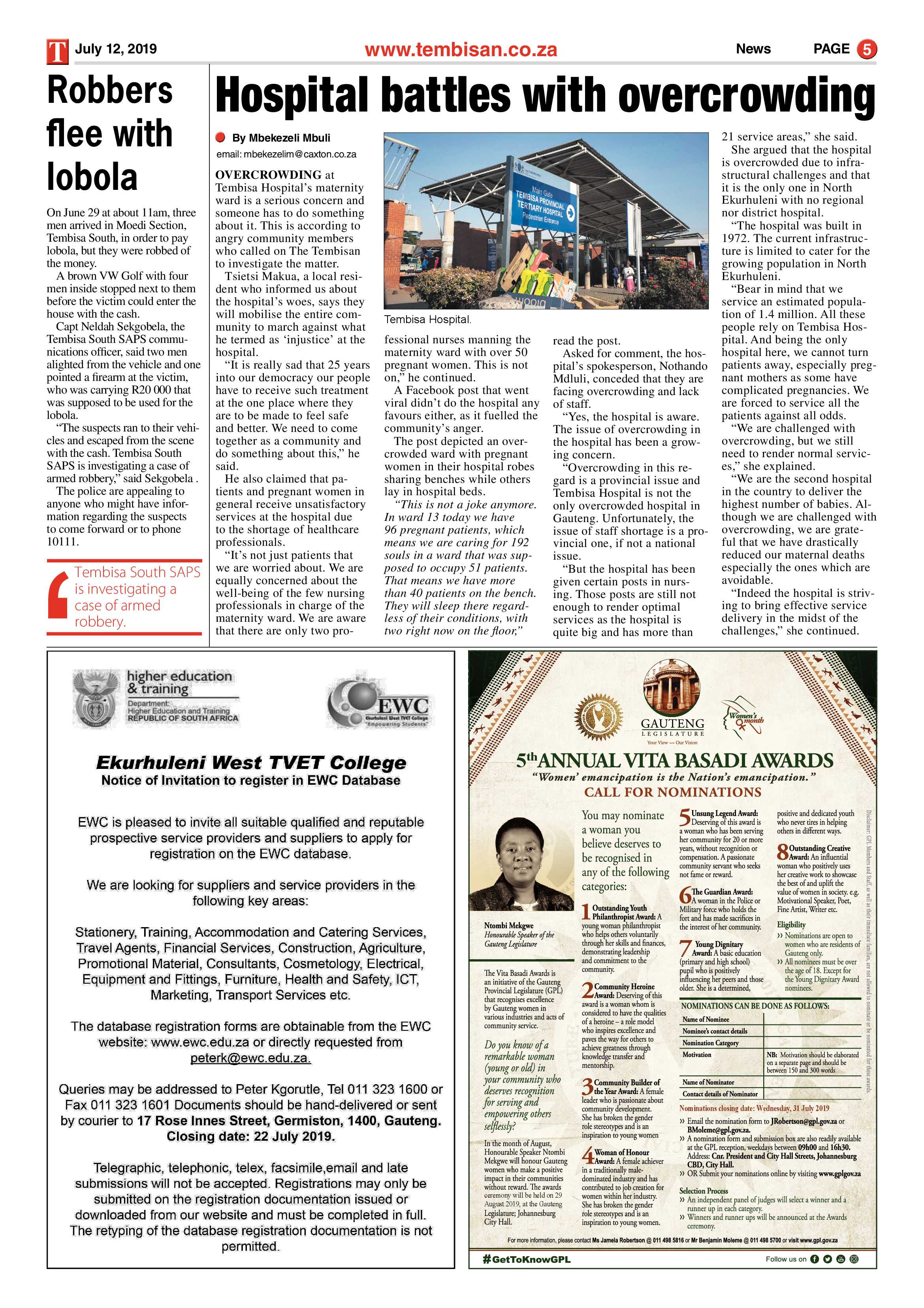 The Tembisan 15 July 2019 page 5