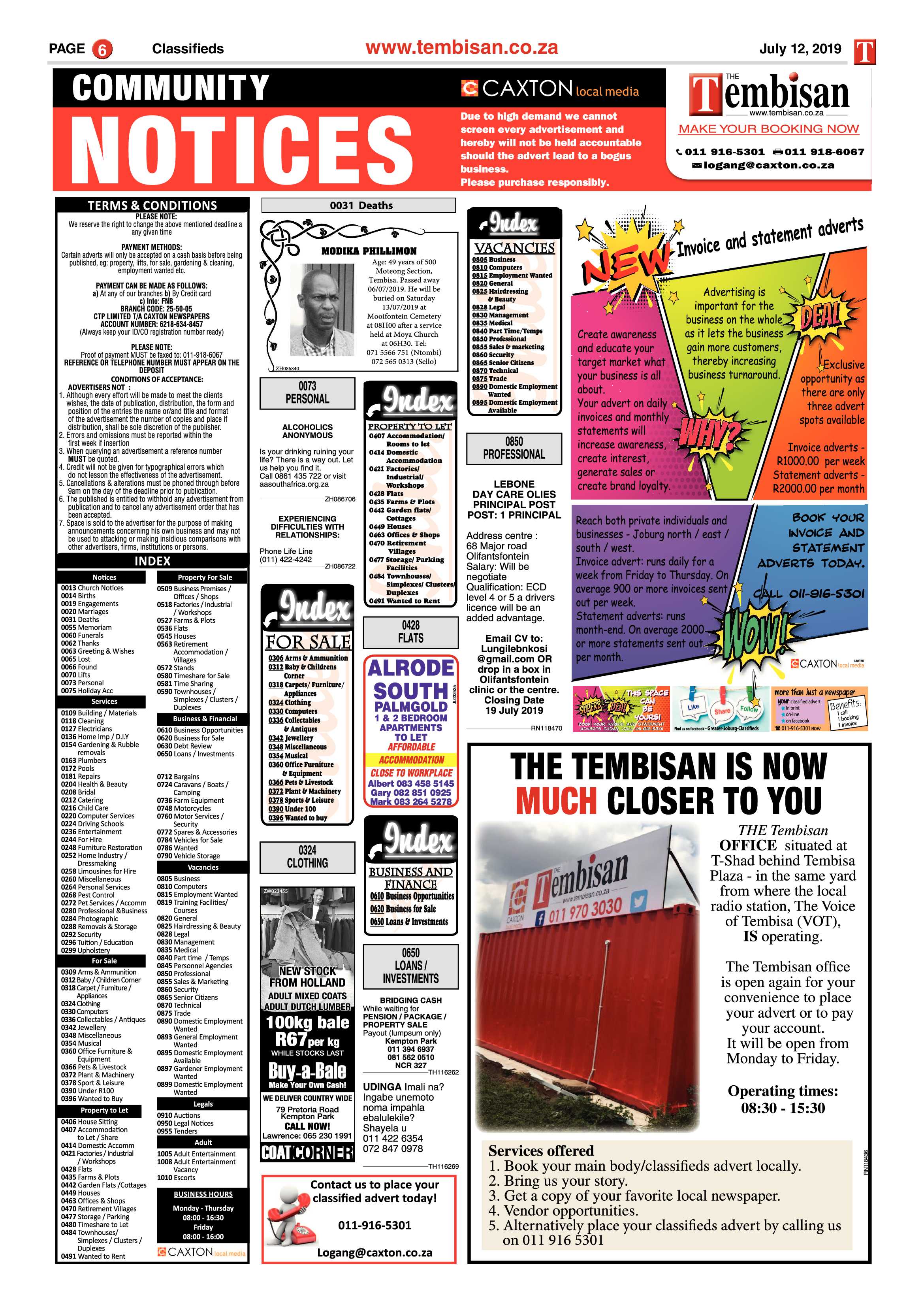 The Tembisan 15 July 2019 page 6