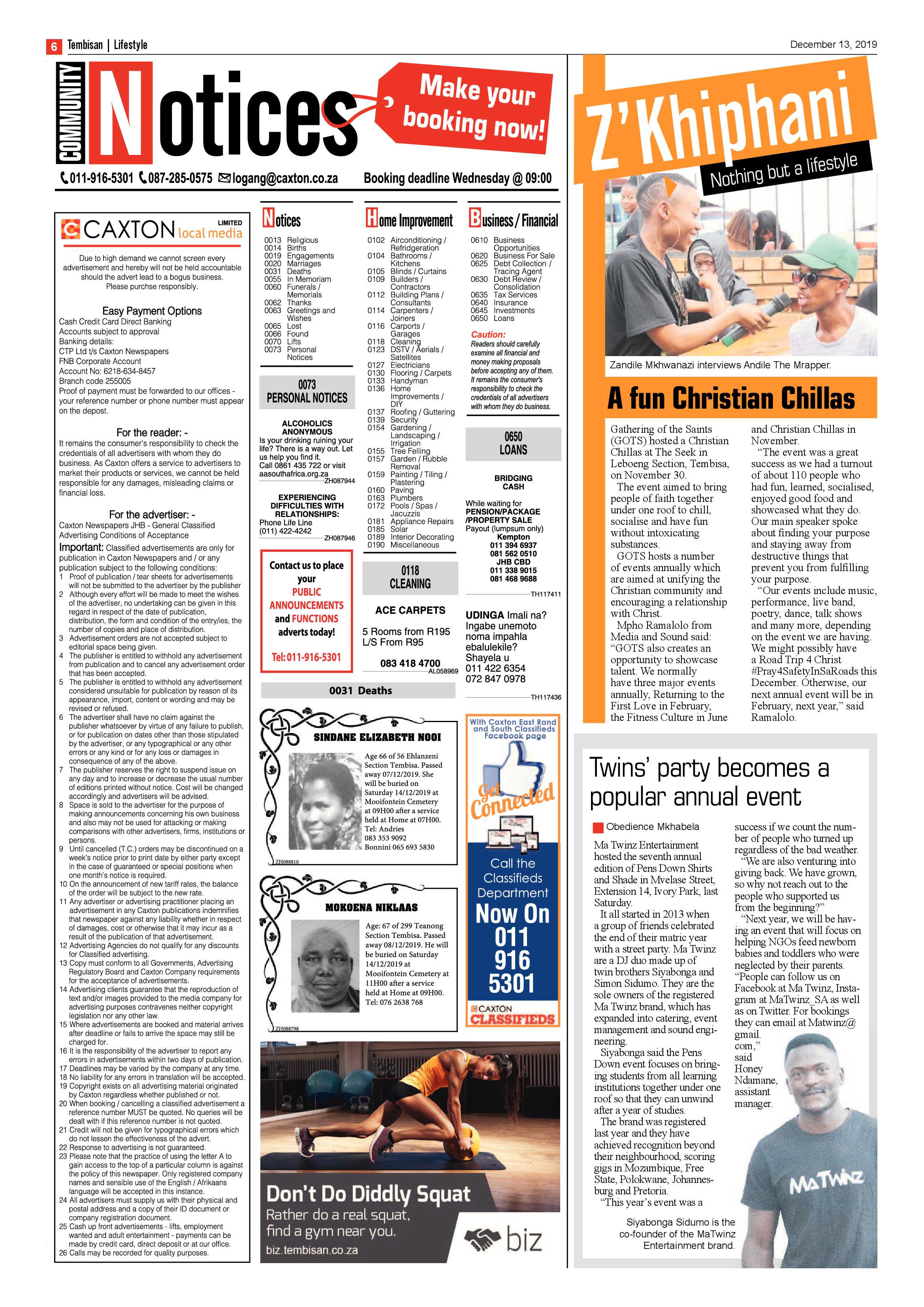 The Tembisan 16 December 2019 page 6