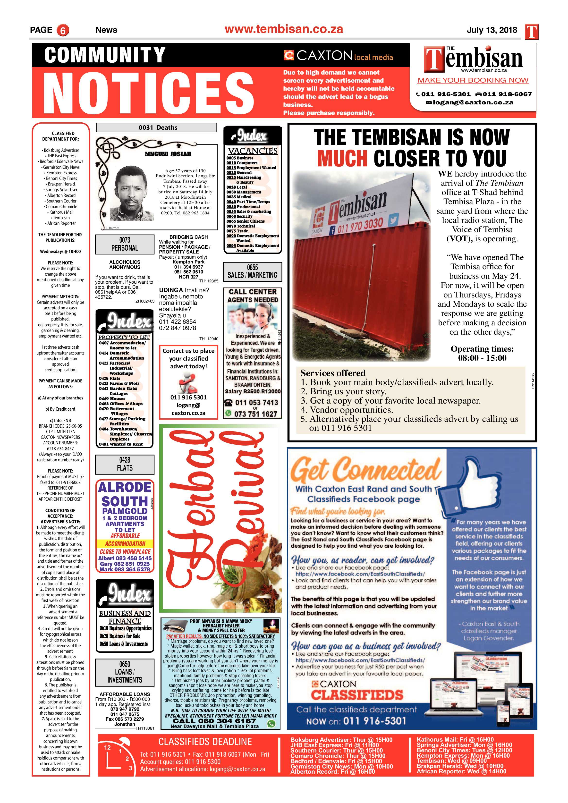 The Tembisan 16 July 2018 page 6